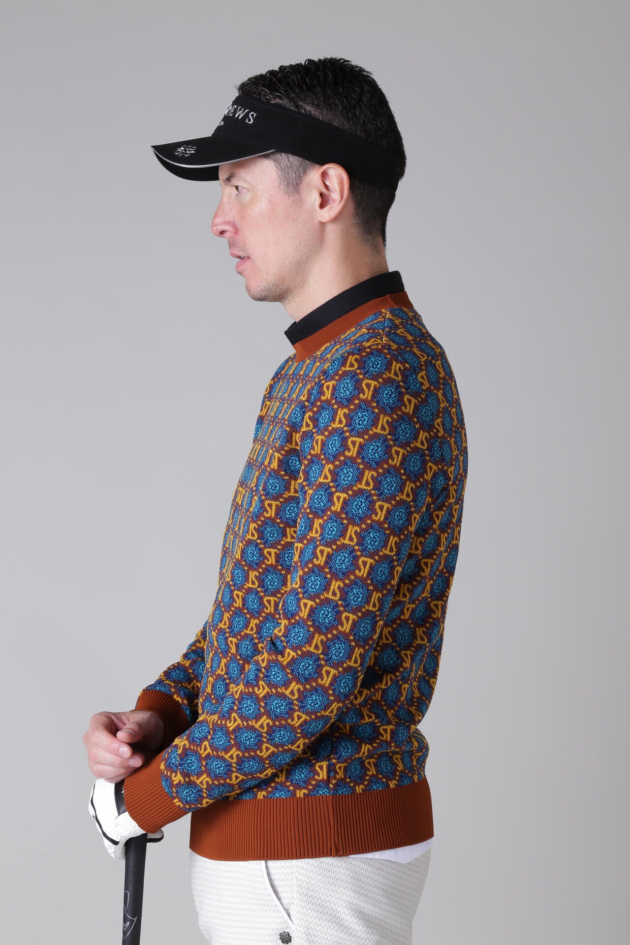 STボニースコットランドジャガード クルーネックニットプルオーバー (MENS)