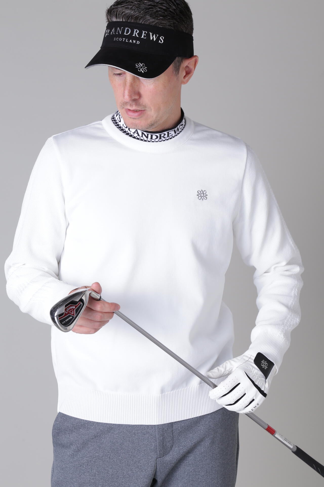 14G天竺×ケーブル クルーネックニットプルオーバー (MENS)
