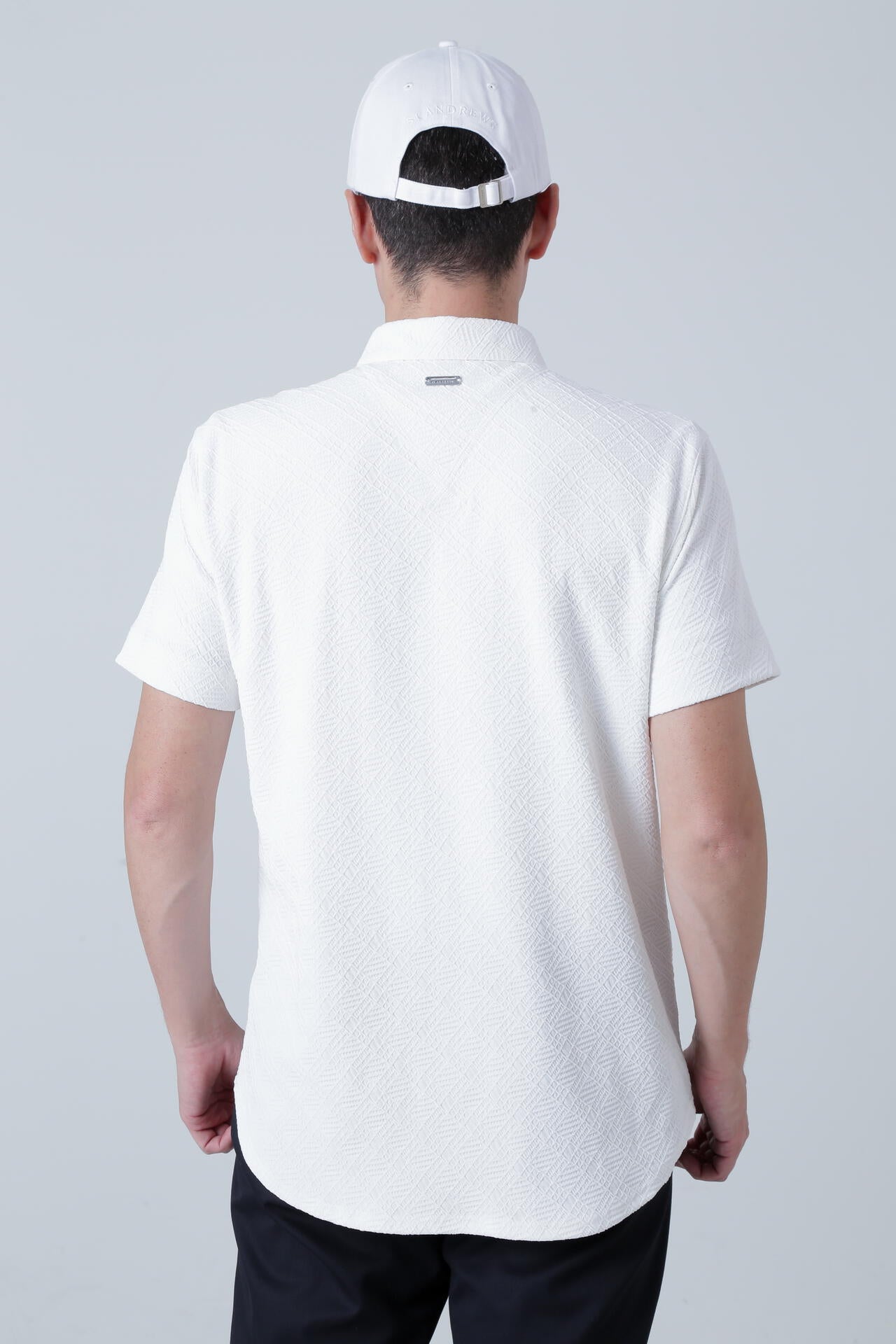 菱形ジャガード 半袖シャツ (MENS)