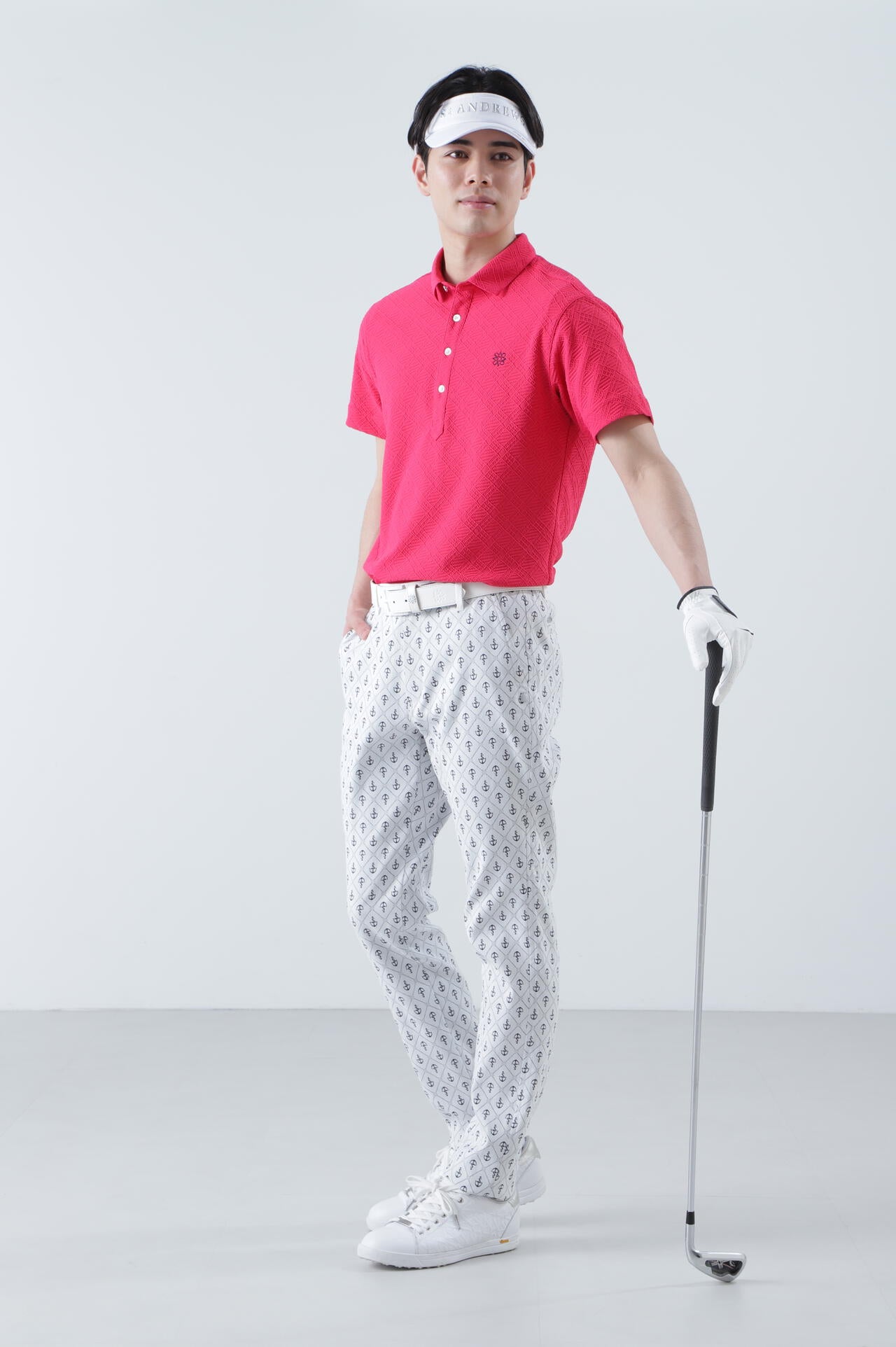 菱形ジャガード 半袖シャツ (MENS)