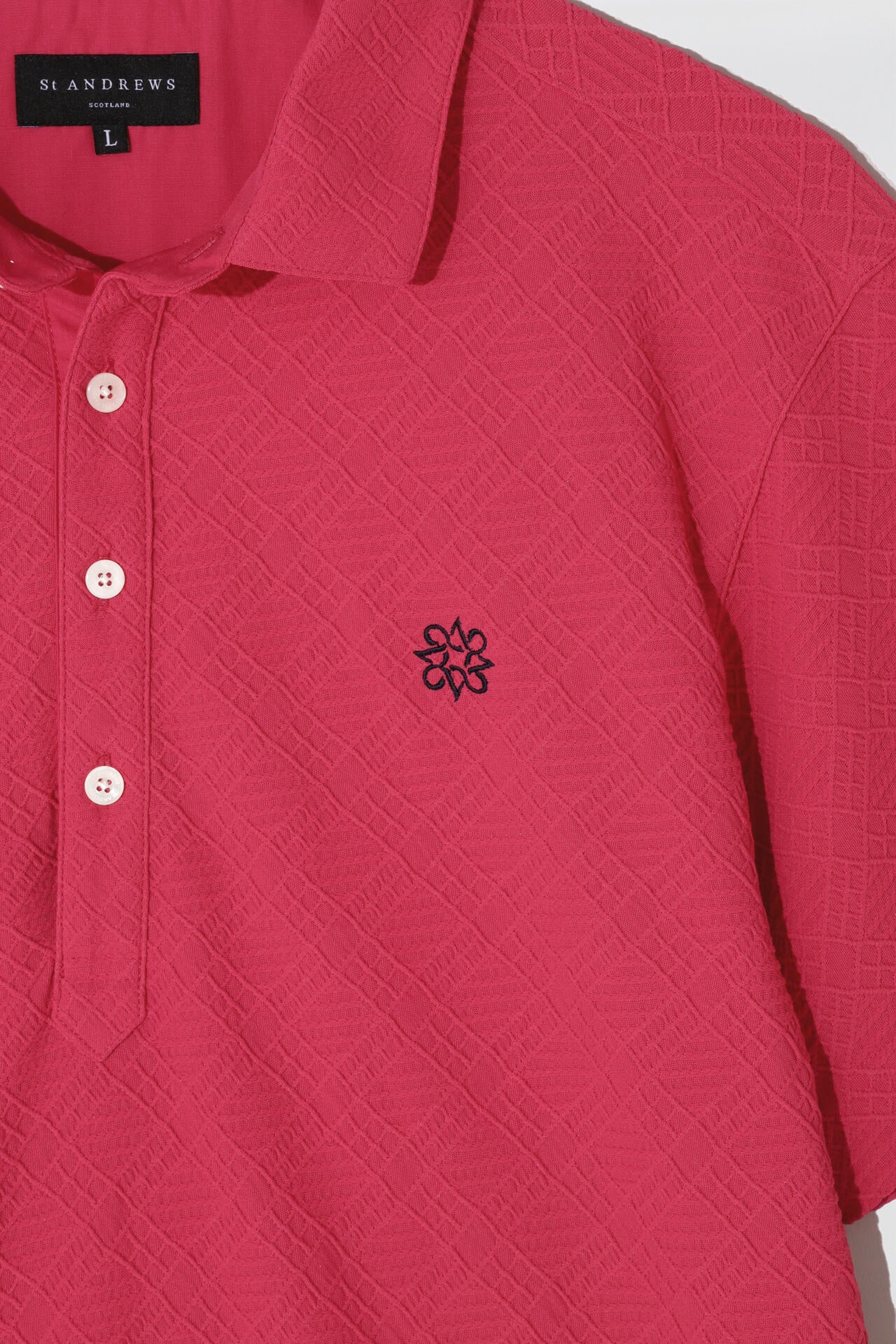 菱形ジャガード 半袖シャツ (MENS)