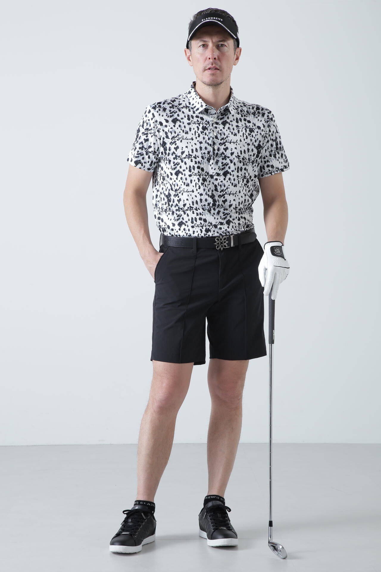 マリンシールプリント半袖ポロシャツ (MENS)