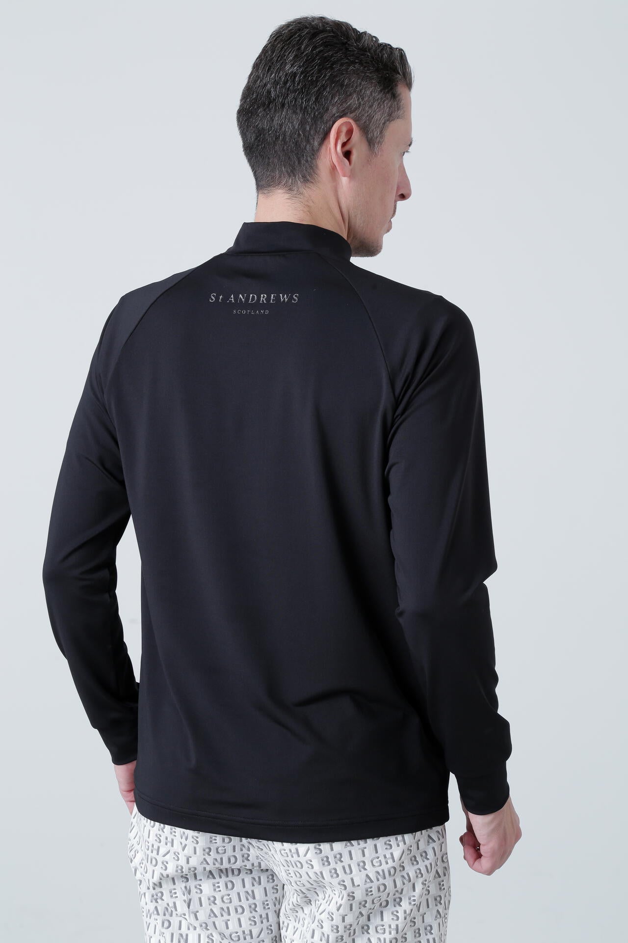カチオンポリエステル ベア天竺 長袖ハイネック (MENS)