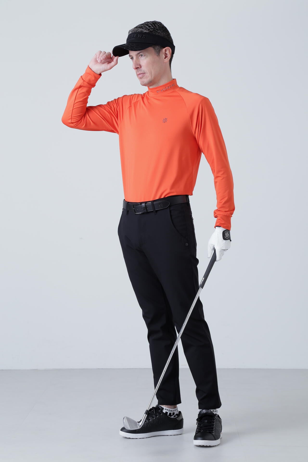 カチオンポリエステル ベア天竺 長袖ハイネック (MENS)