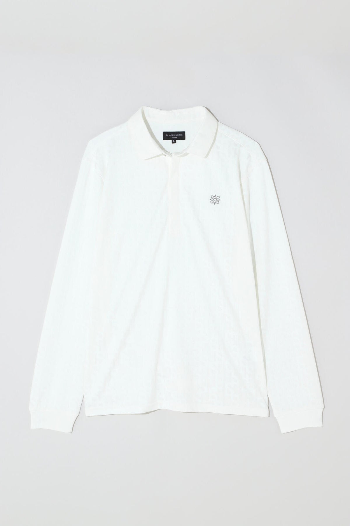 STロゴジャガード 長袖ポロシャツ (MENS)