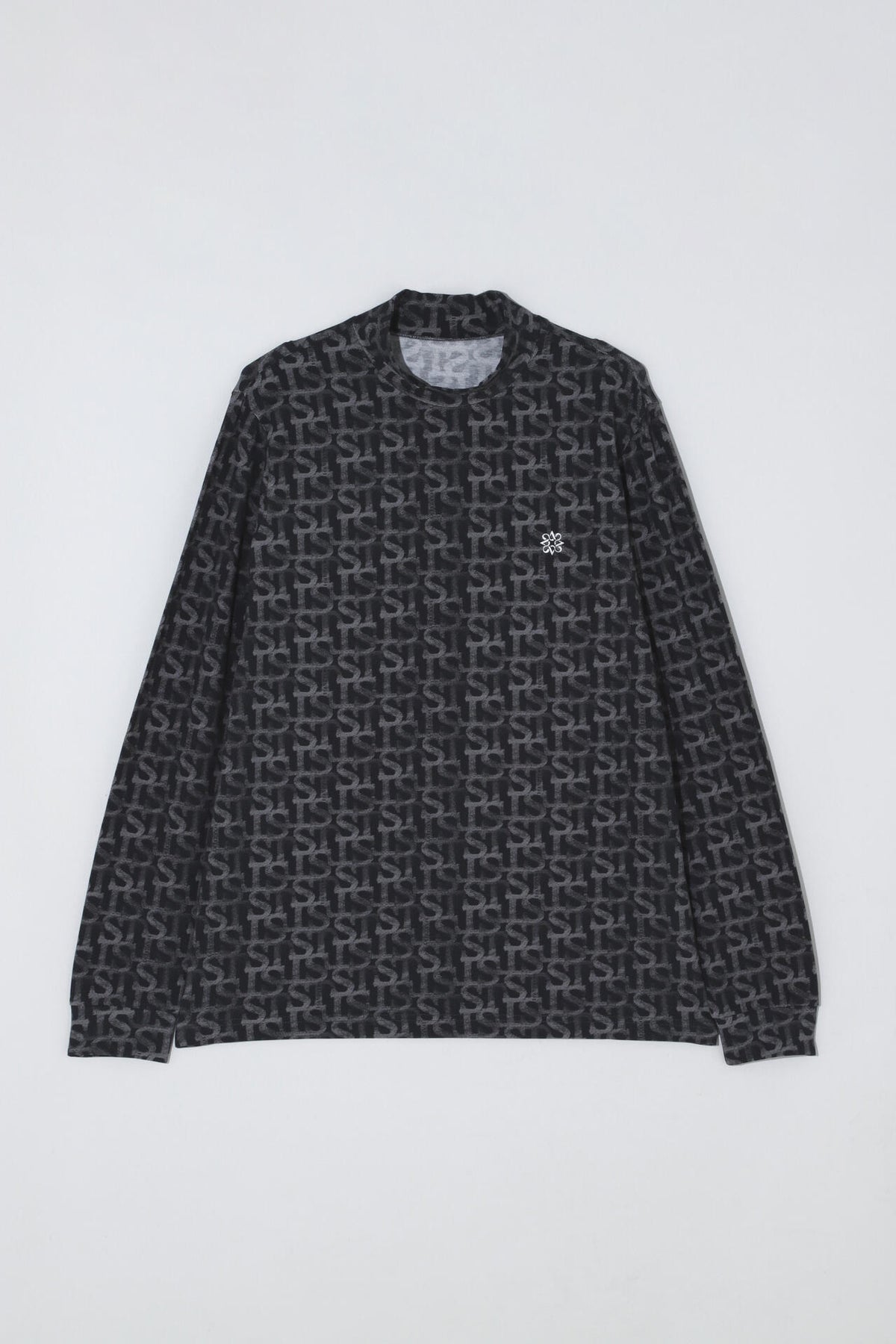 ベア天竺 長袖ハイネックカットソー <STロゴプリント> (MENS)