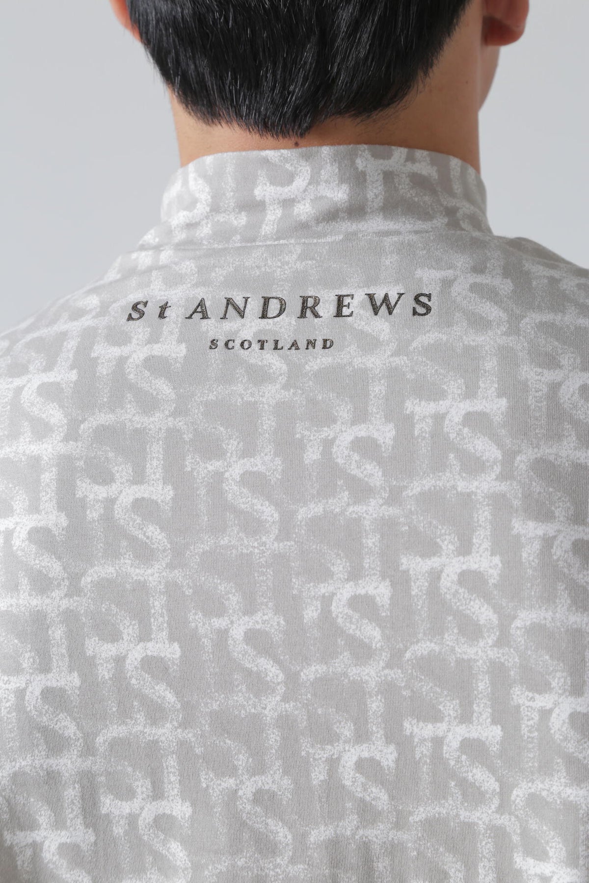 ベア天竺 長袖ハイネックカットソー <STロゴプリント> (MENS)