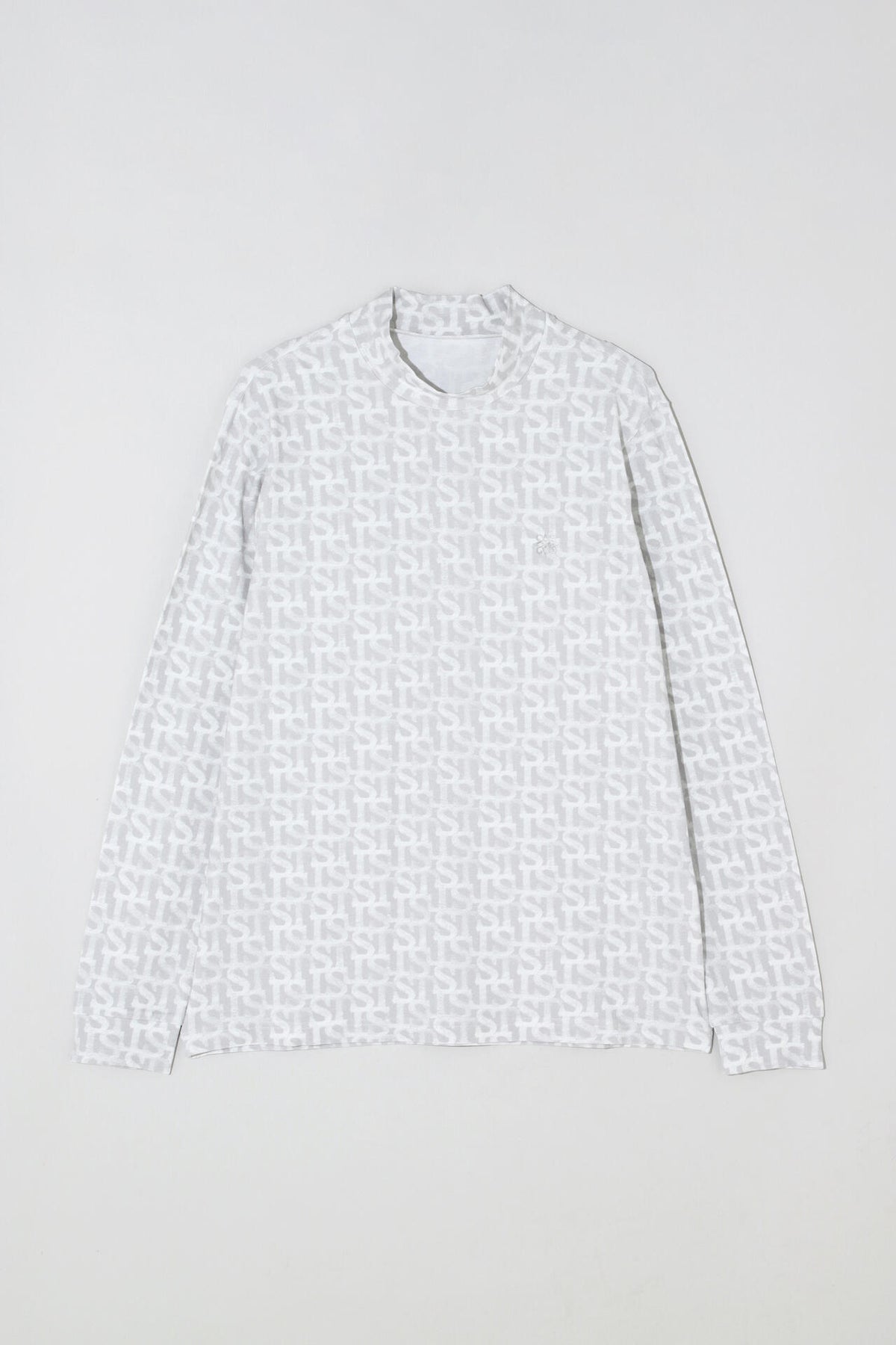 ベア天竺 長袖ハイネックカットソー <STロゴプリント> (MENS)