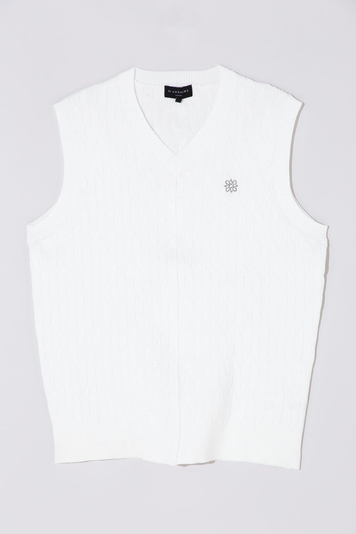 12G斜め柄 Vネックニットベスト (MENS)
