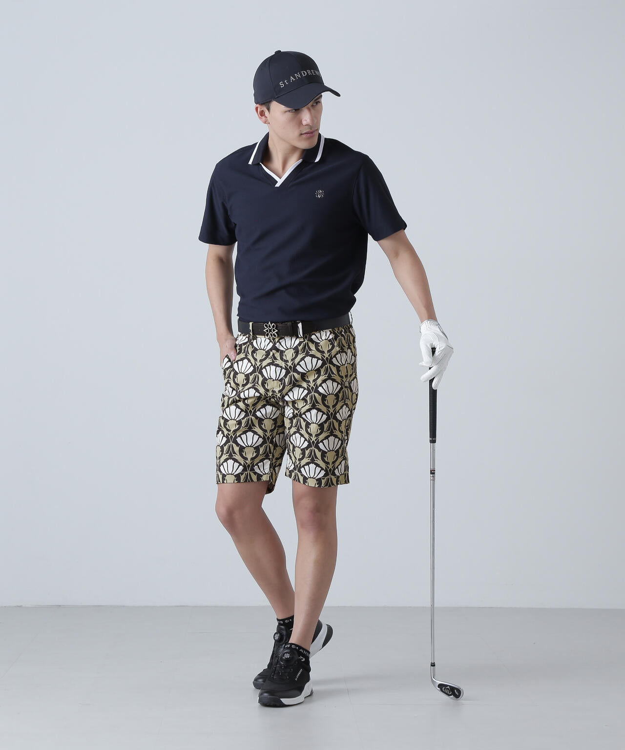 ドビーストレッチショートパンツ <アザミ柄> (MENS)