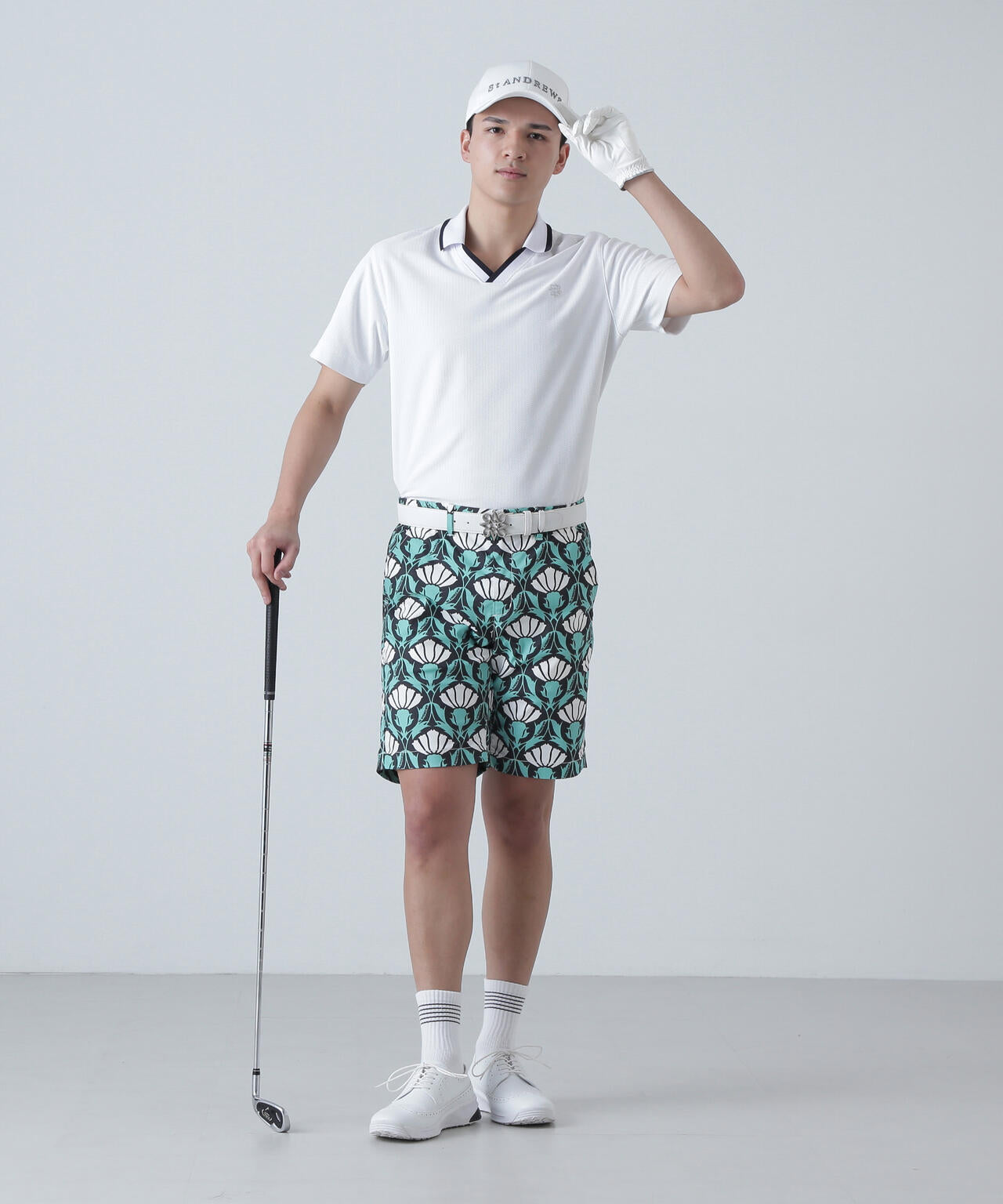 ドビーストレッチショートパンツ <アザミ柄> (MENS)