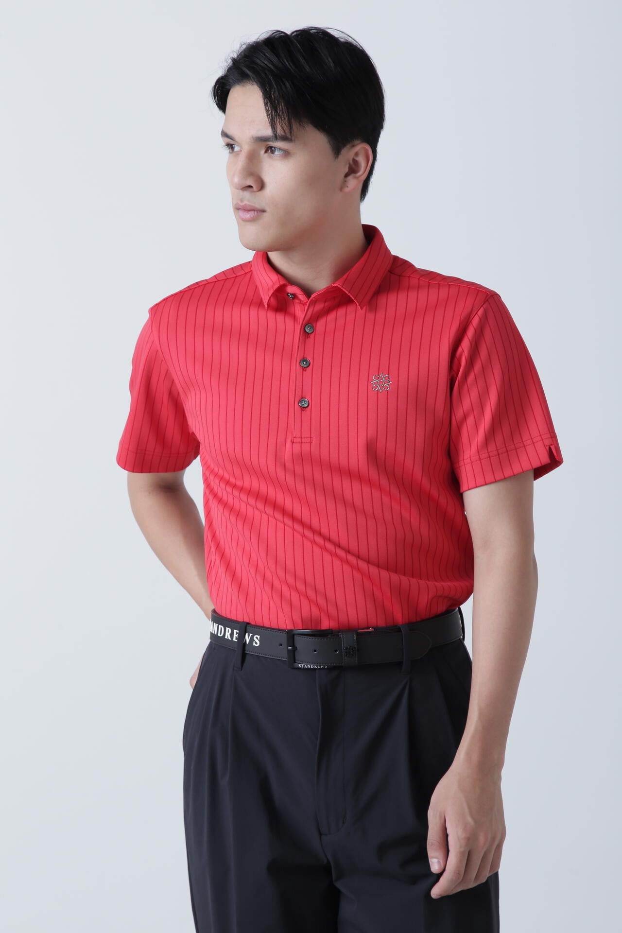 ストライプ半袖ポロシャツ (MENS)