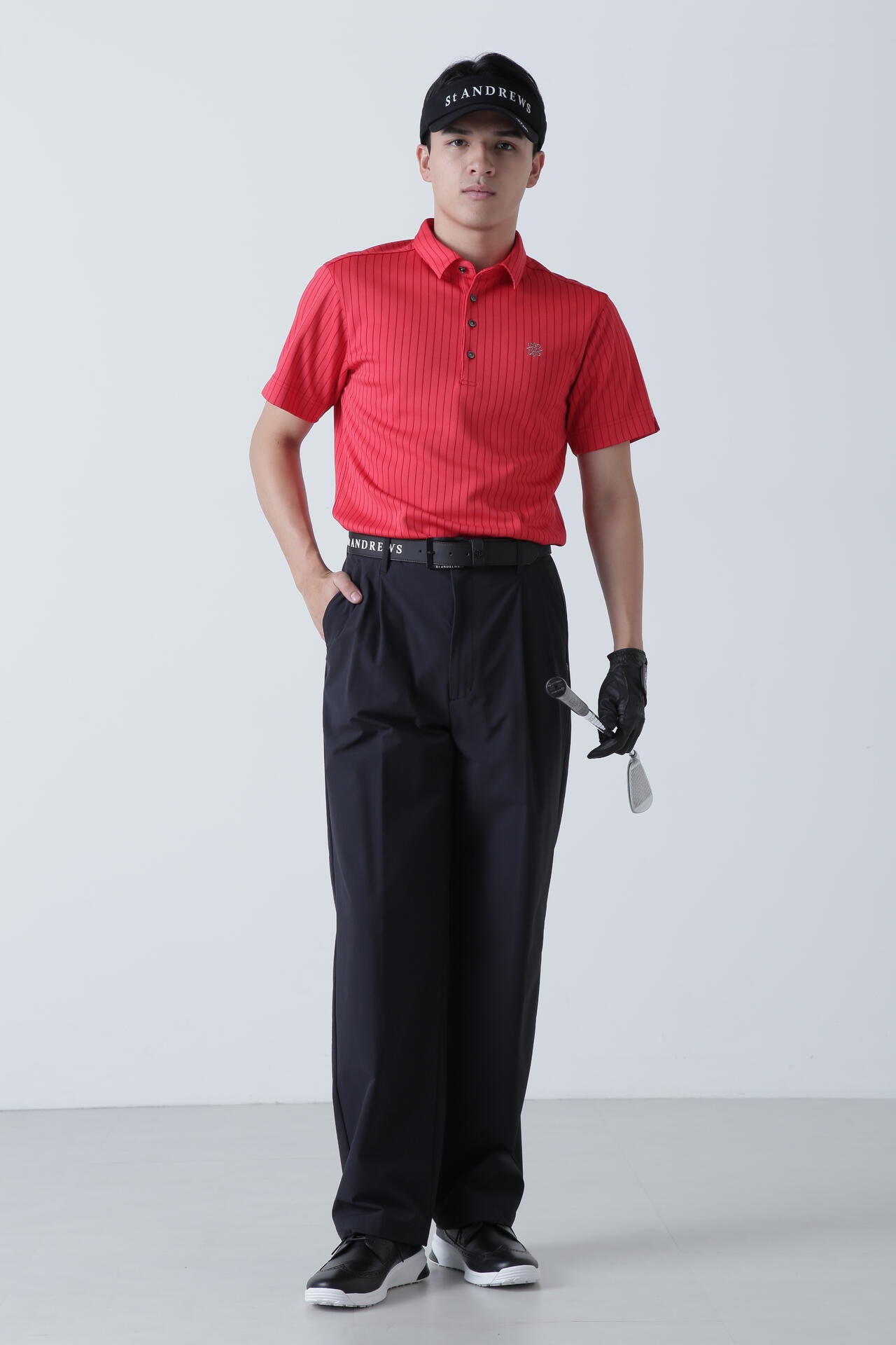 ストライプ半袖ポロシャツ (MENS)
