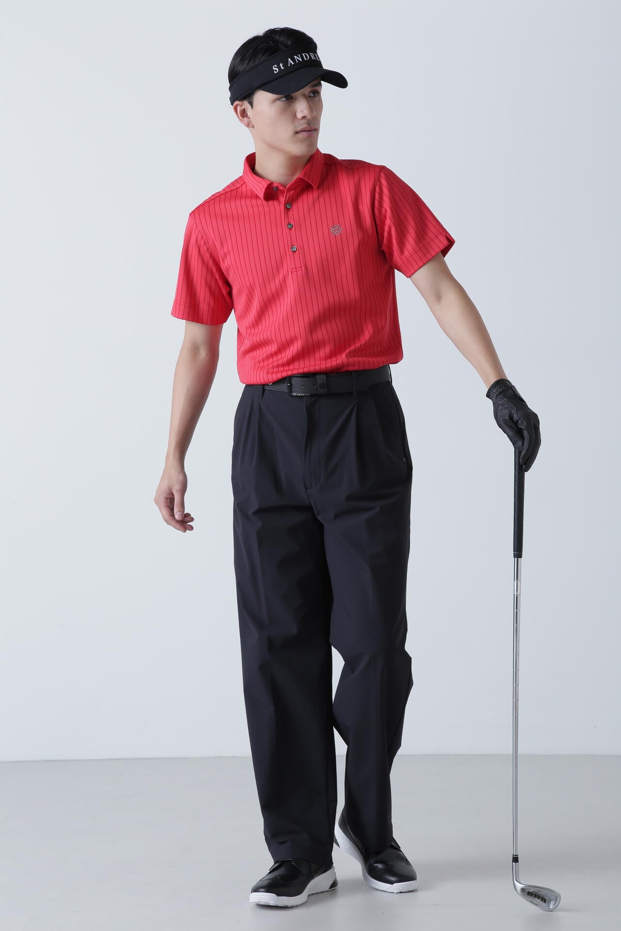 ストライプ半袖ポロシャツ (MENS)