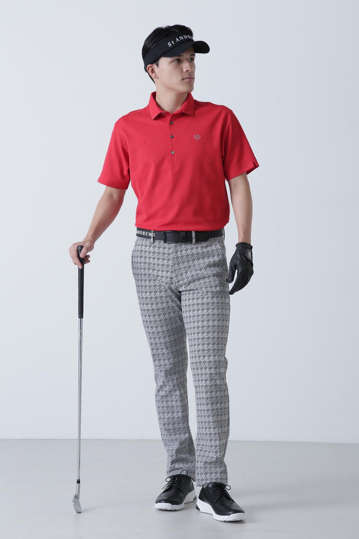 ふくれジャガードロゴ半袖ポロシャツ (MENS)
