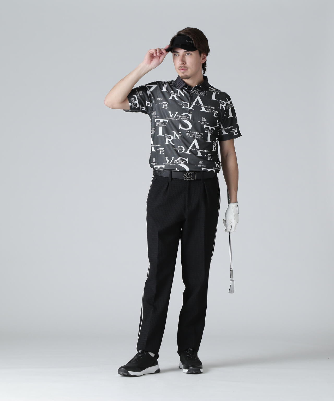 コンセプト柄ジャガード半袖シャツ (MENS)