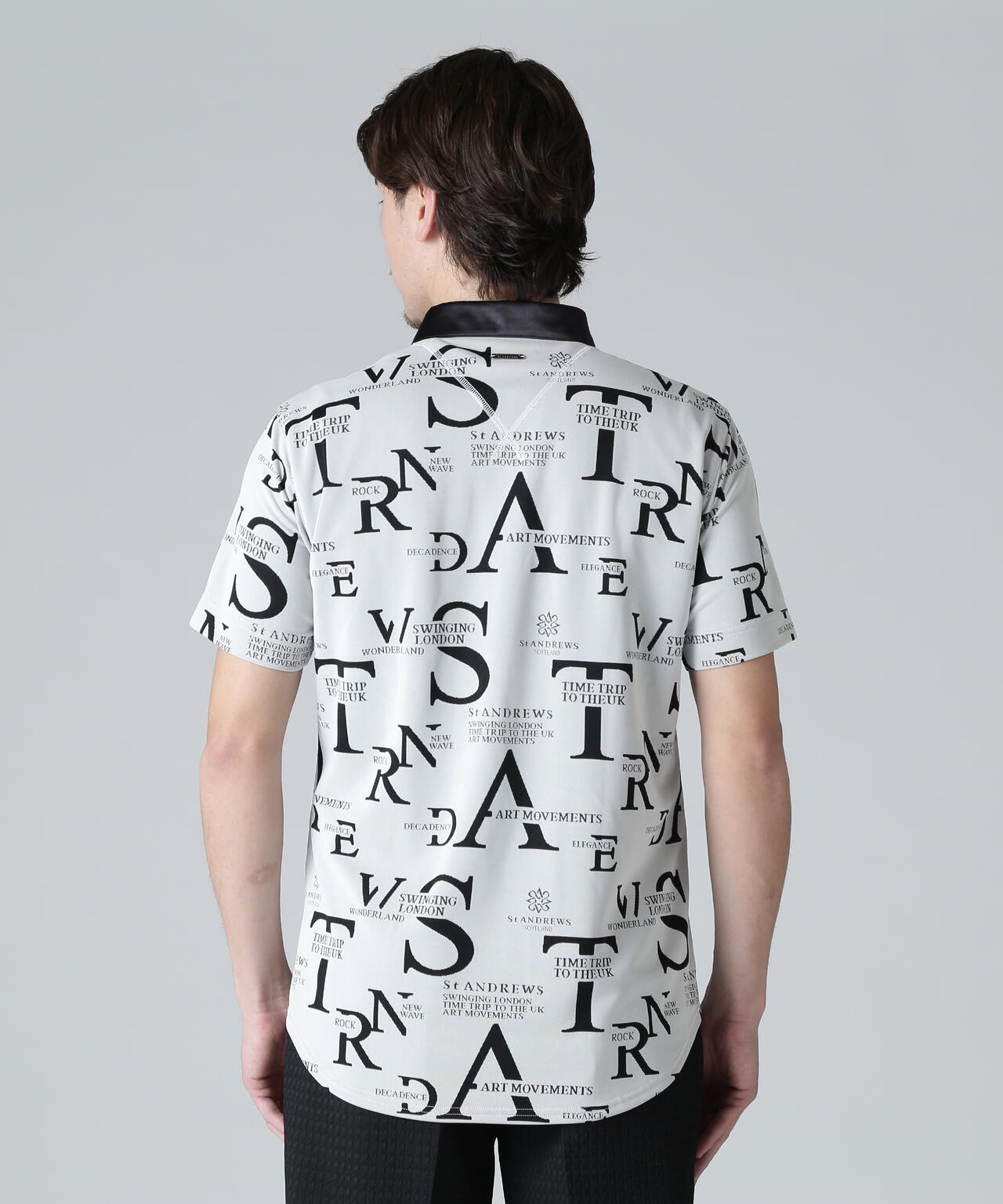 コンセプト柄ジャガード半袖シャツ (MENS)