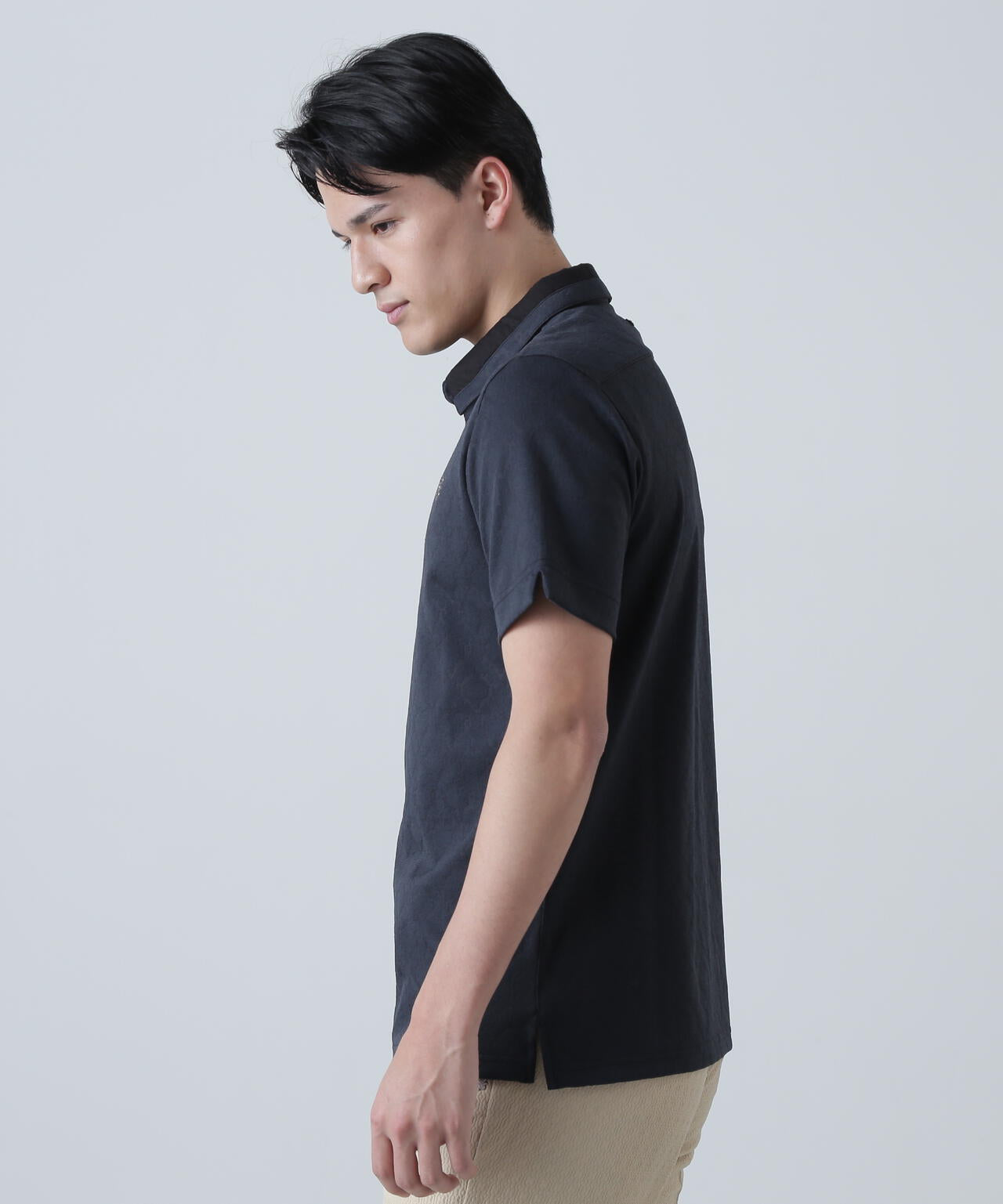 レトロアラベスク柄ジャガード半袖シャツ (MENS)