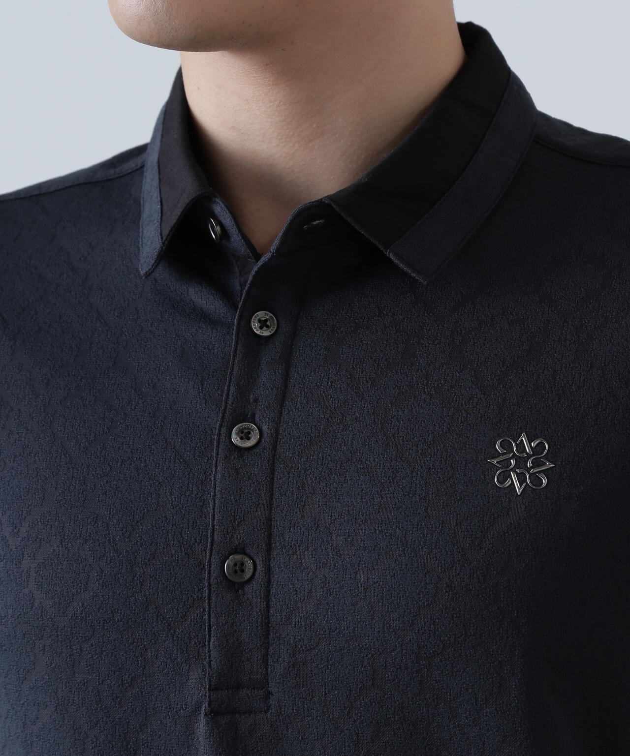 レトロアラベスク柄ジャガード半袖シャツ (MENS)