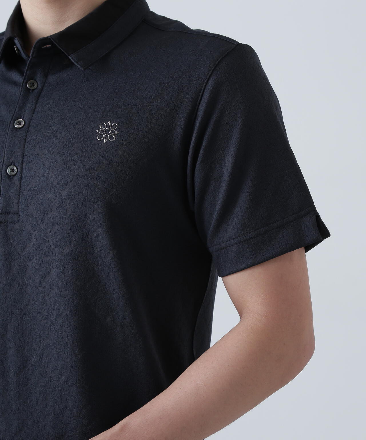 レトロアラベスク柄ジャガード半袖シャツ (MENS)