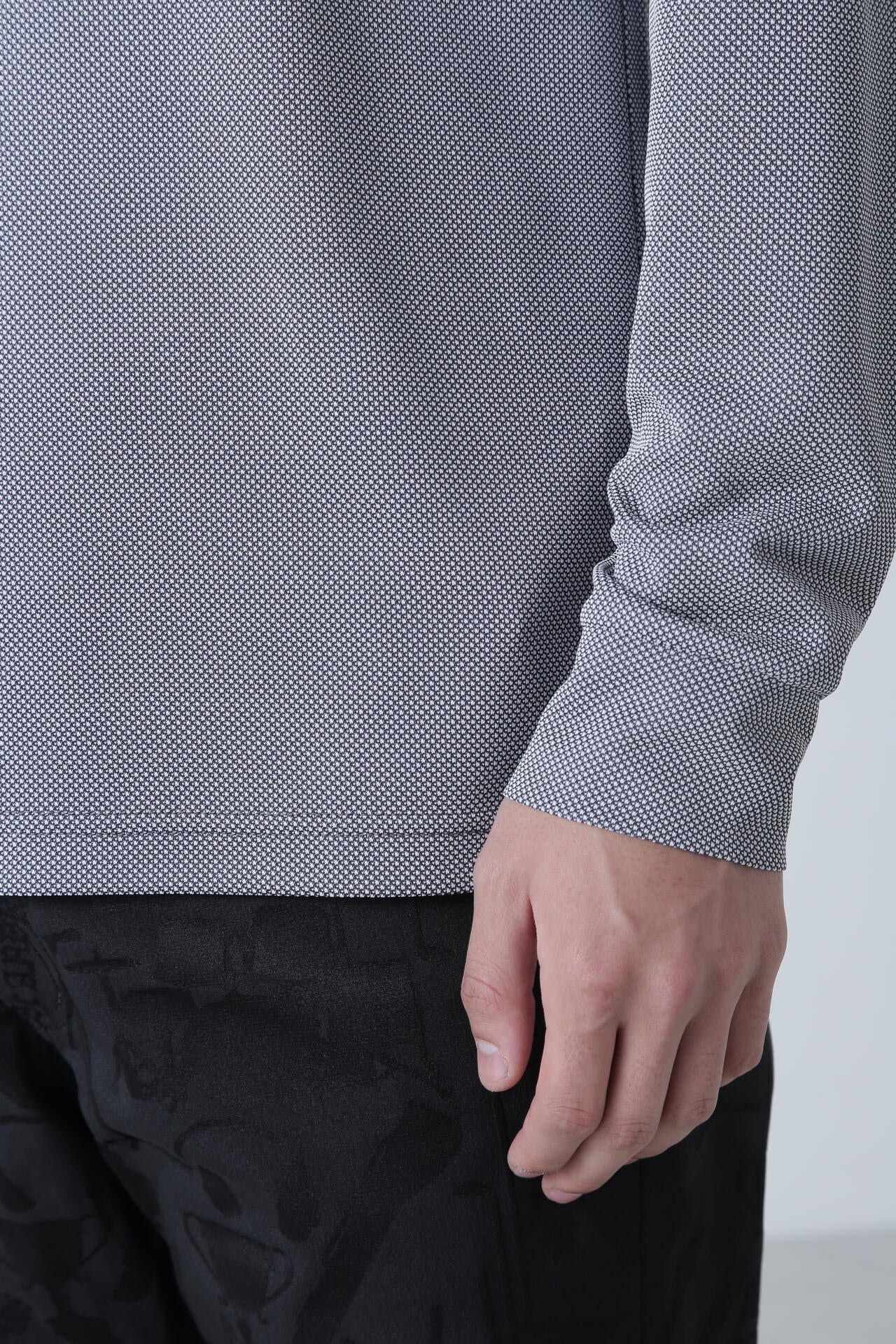 カチオンレトロバーズアイカノコ長袖ポロシャツ (MENS)