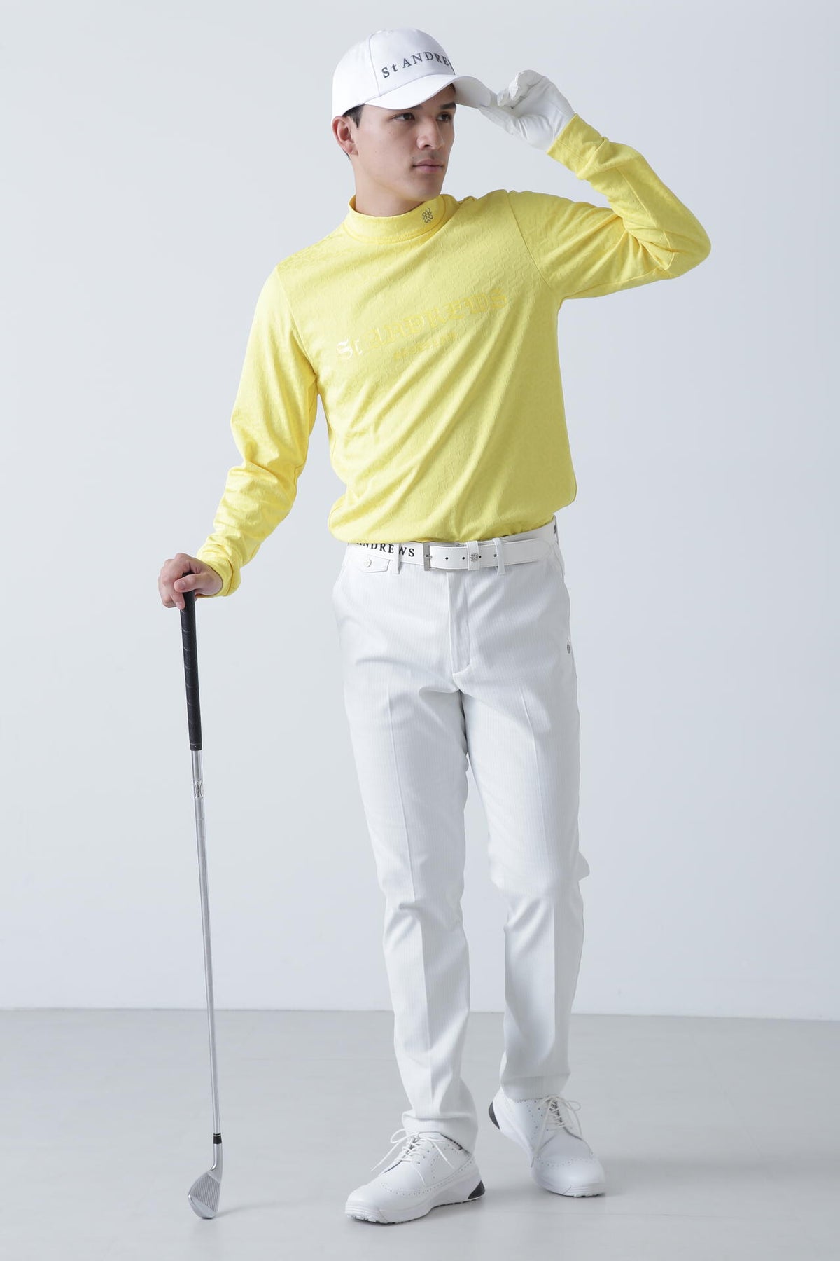 STAドットジャガード長袖ハイネックカットソー (MENS)