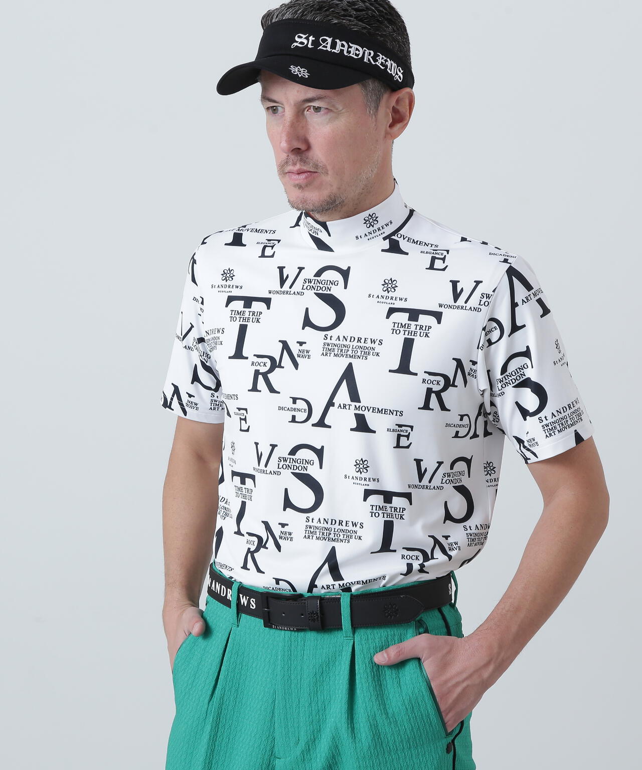 C2Cコンセプト柄ベア天半袖ハイネック (MENS)