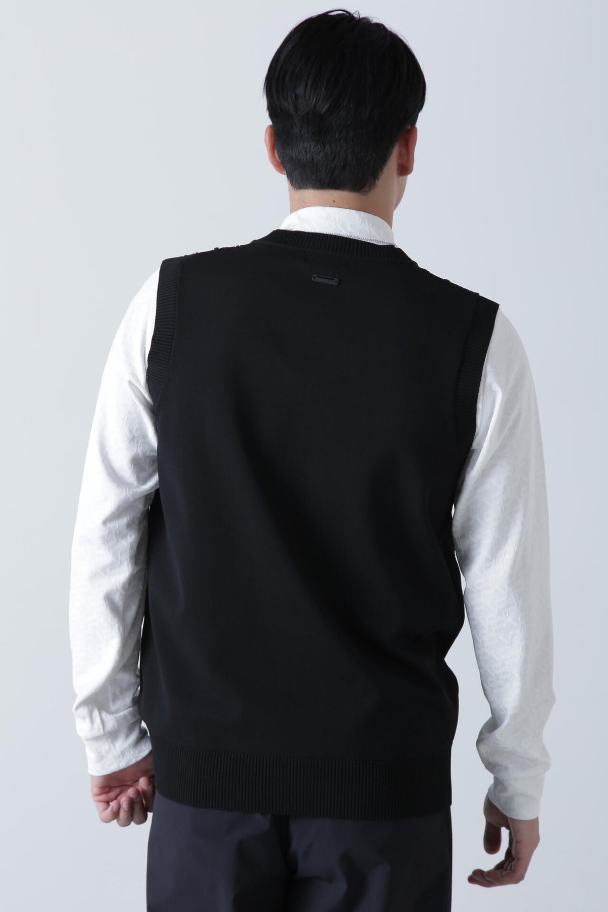 12G V地柄 Vネックニットベストプルオーバー (MENS)