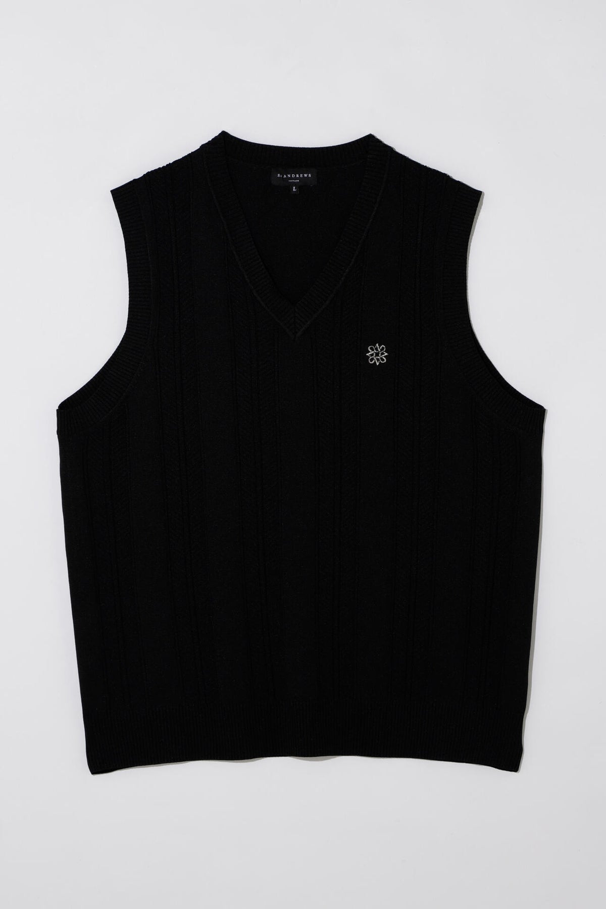 12G V地柄 Vネックニットベストプルオーバー (MENS)
