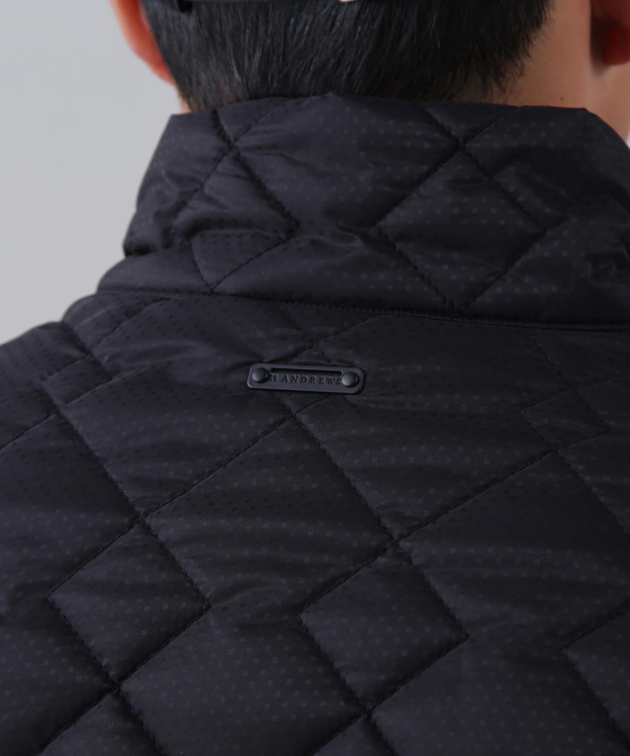 ドットストレッチキルト袖ニットブルゾン (MENS)