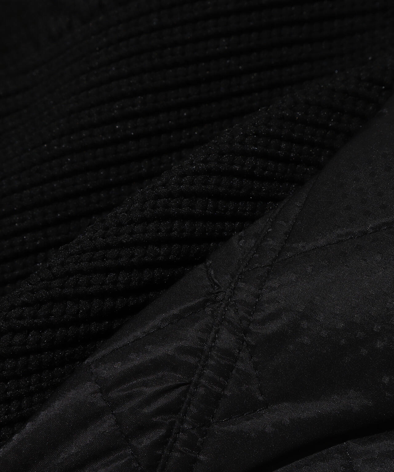 ドットストレッチキルト袖ニットブルゾン (MENS)