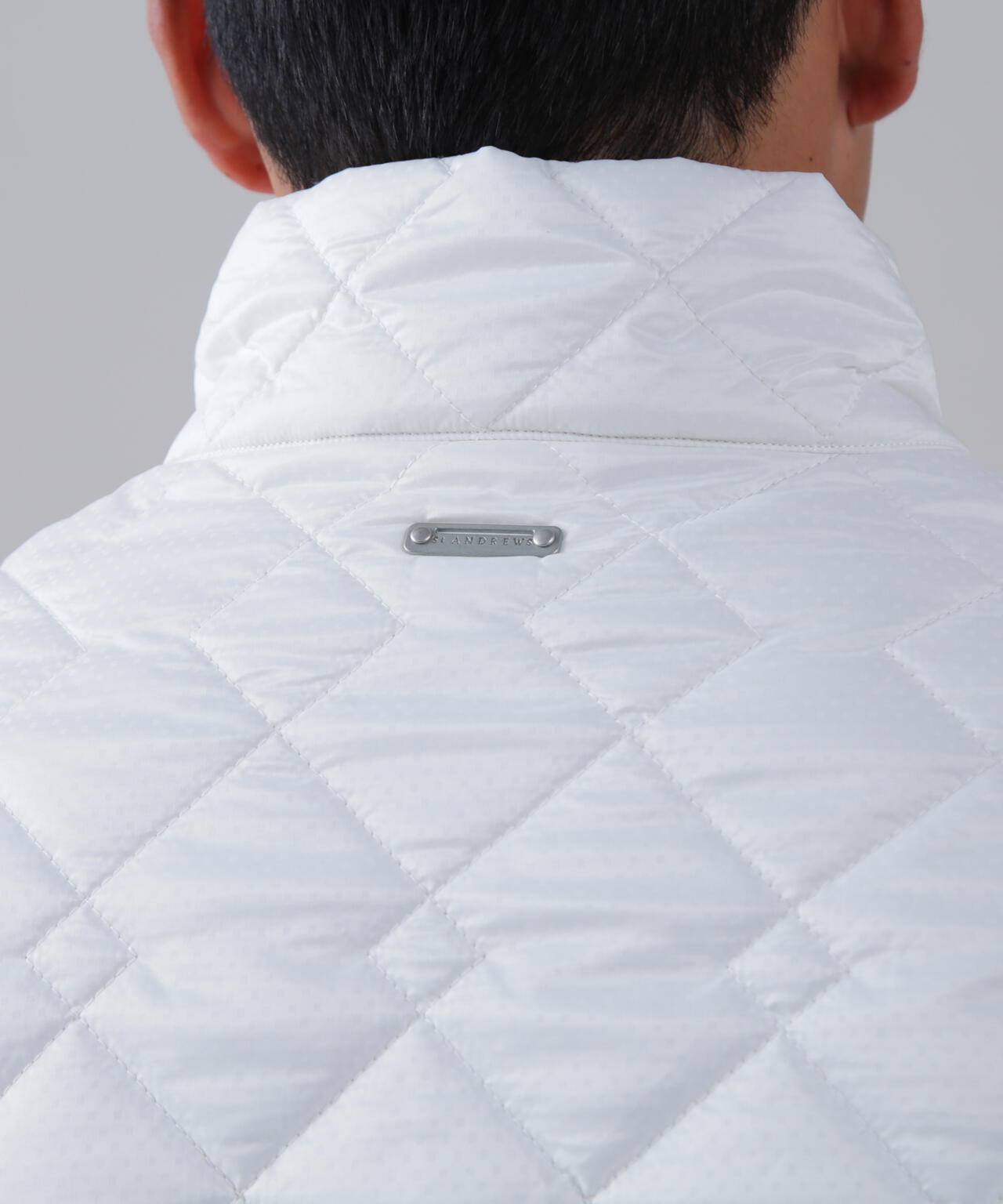 ドットストレッチキルト袖ニットブルゾン (MENS)