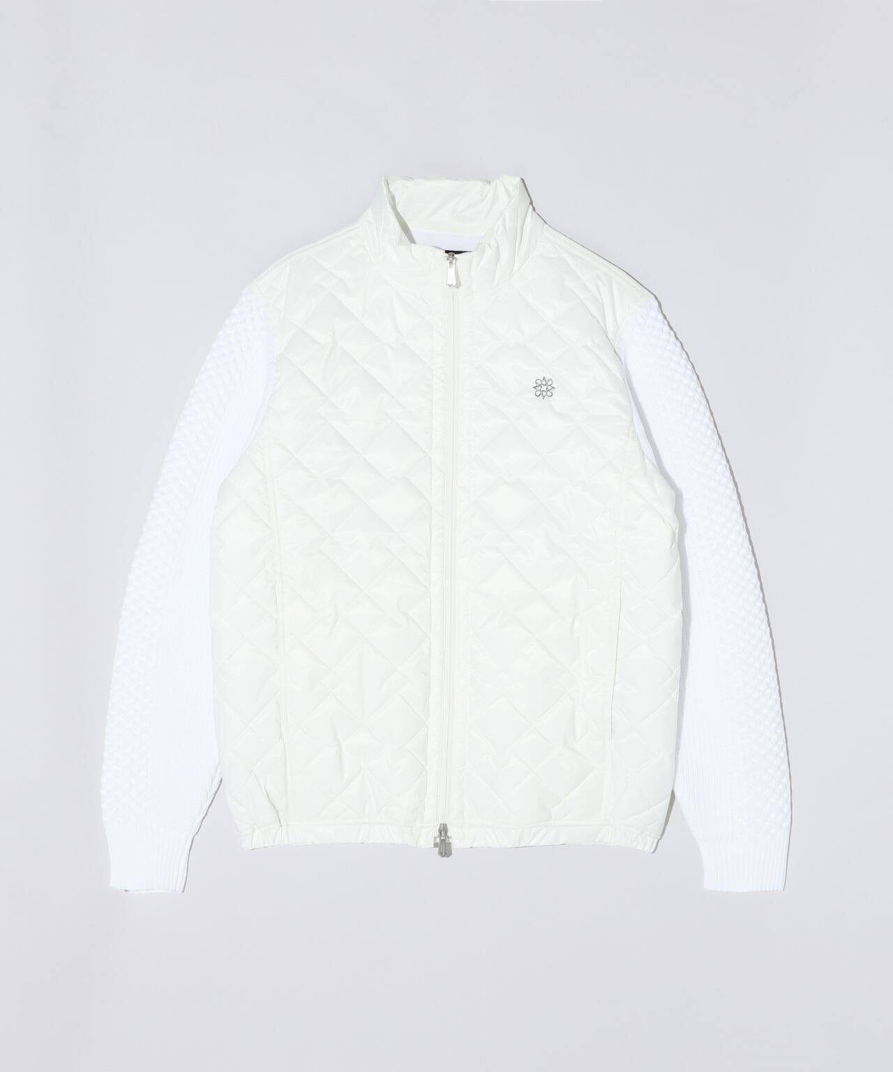 ドットストレッチキルト袖ニットブルゾン (MENS)