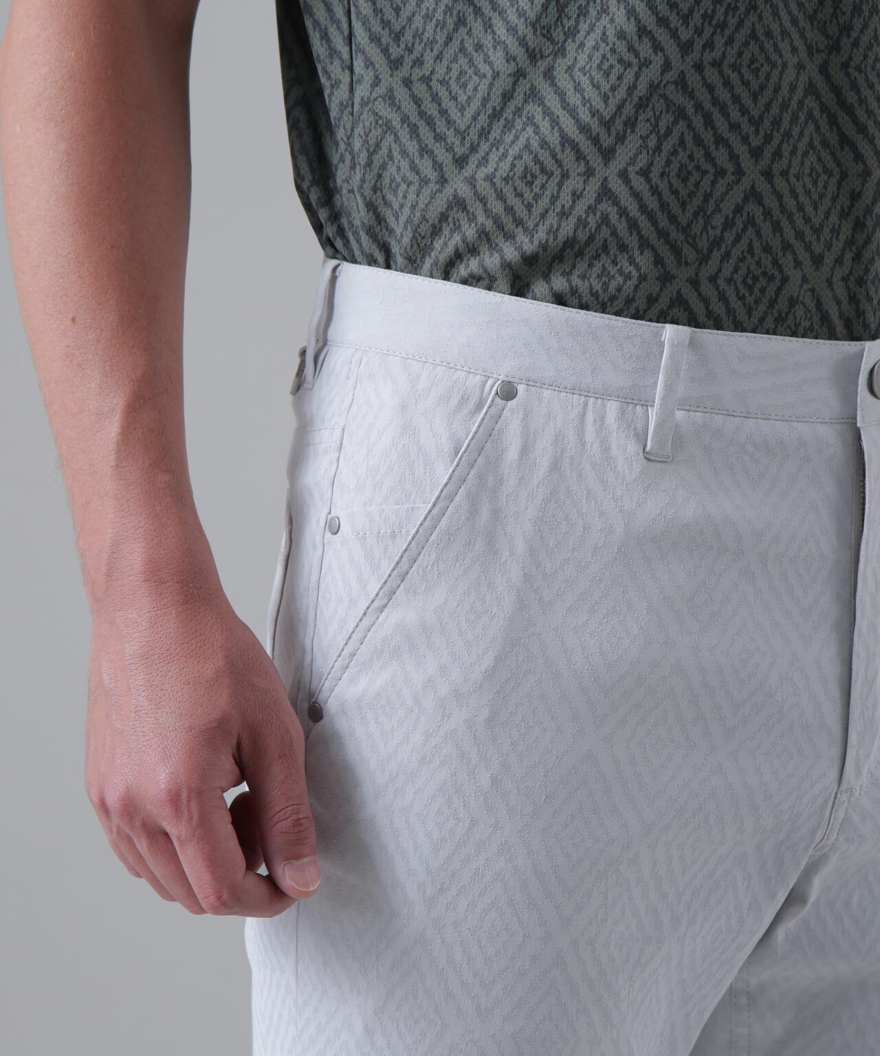 ダイヤジャガードレギュラーストレッチ 5ポケットパンツ (MENS)