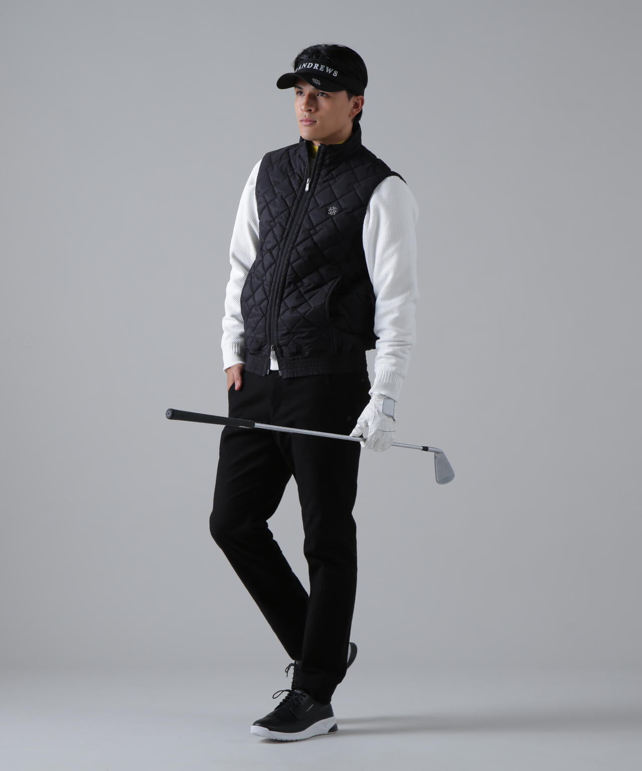 ドットストレッチキルトフルジップベスト (MENS)