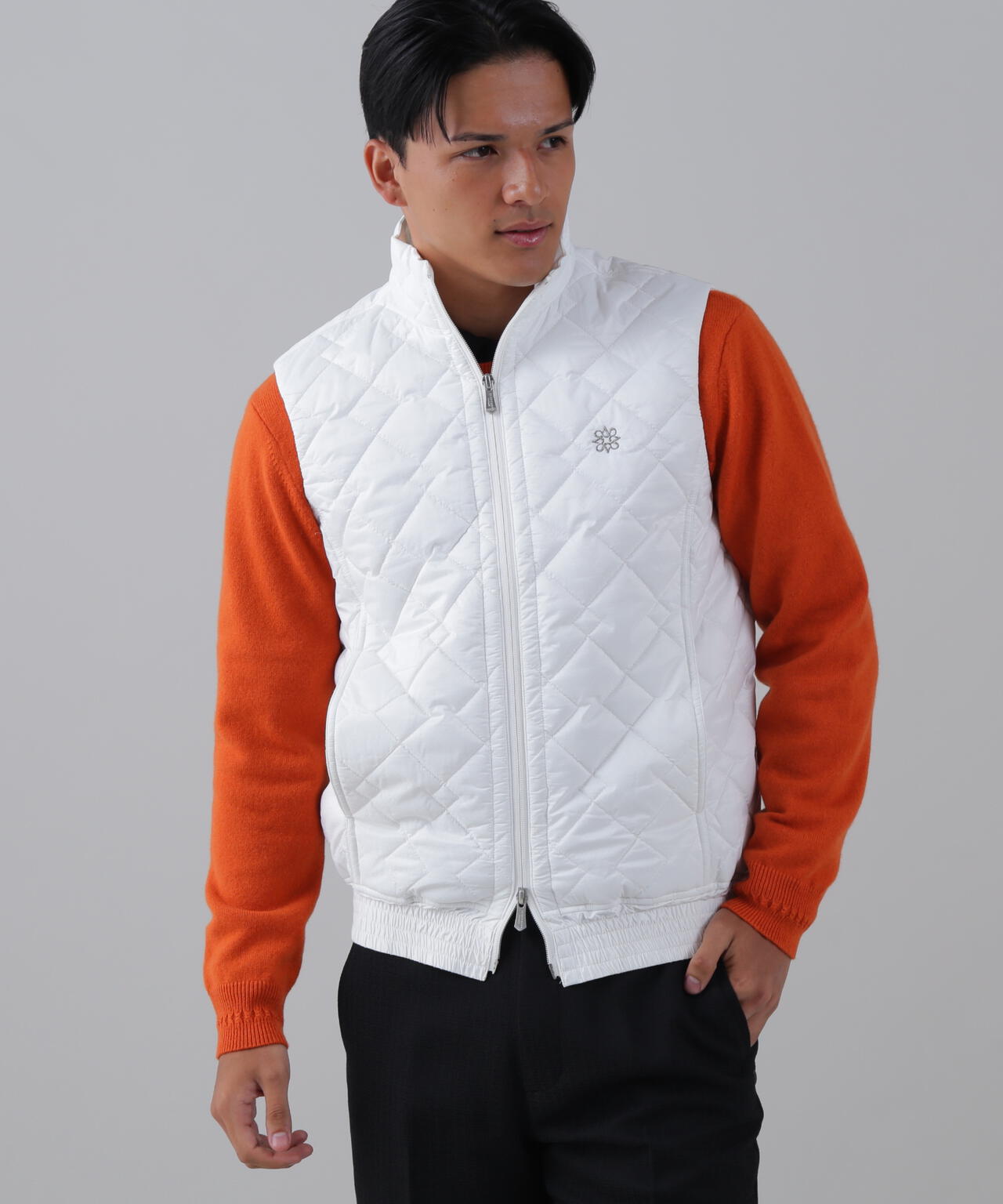 ドットストレッチキルトフルジップベスト (MENS)