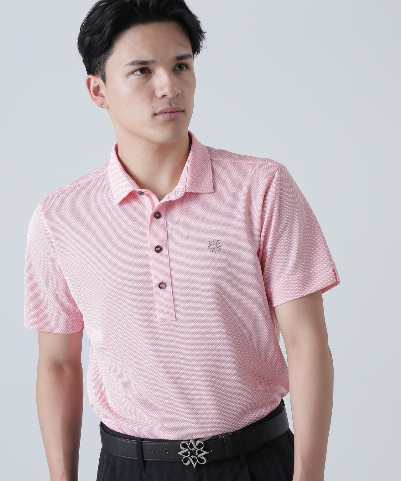 カチオンレトロバーズアイ鹿の子半袖シャツ (MENS)