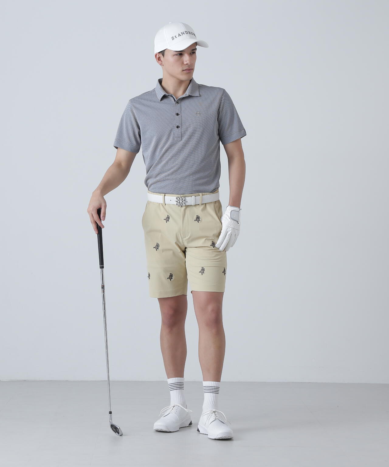 カチオンレトロバーズアイ鹿の子半袖シャツ (MENS)