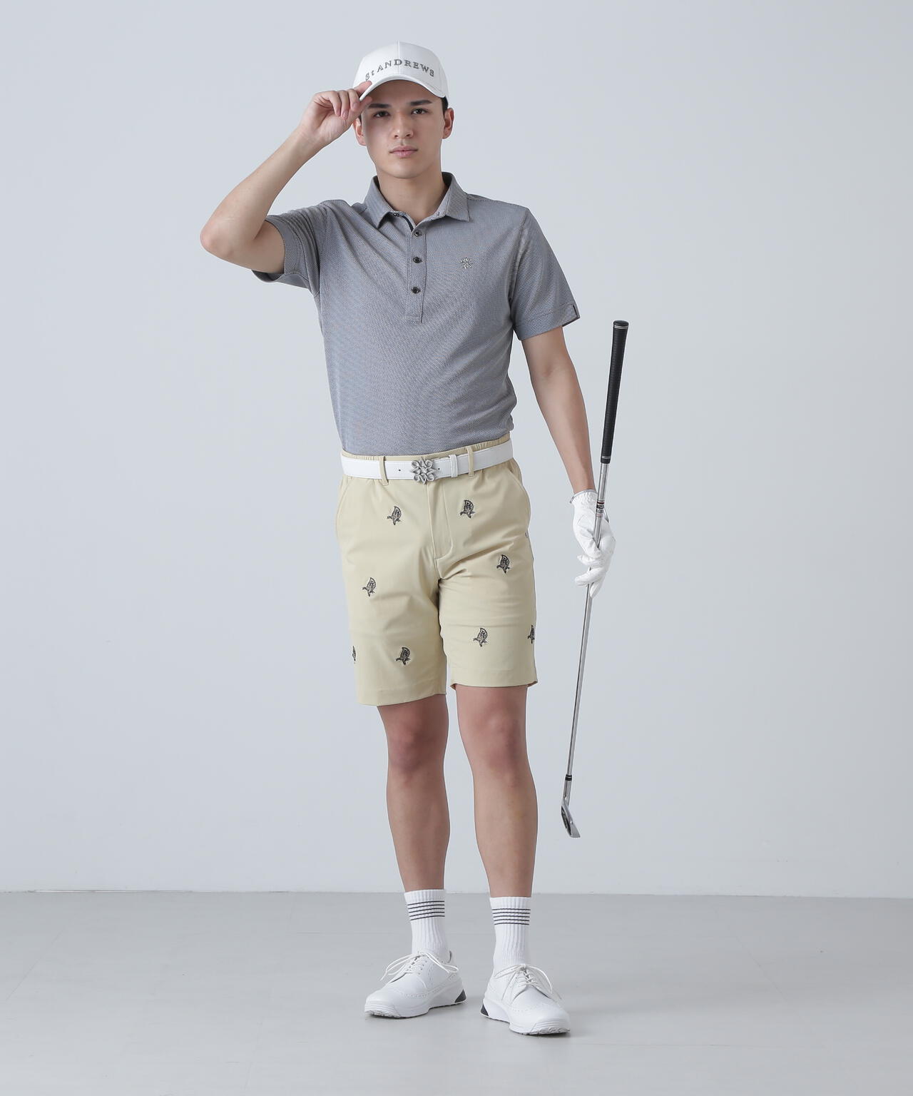 カチオンレトロバーズアイ鹿の子半袖シャツ (MENS)