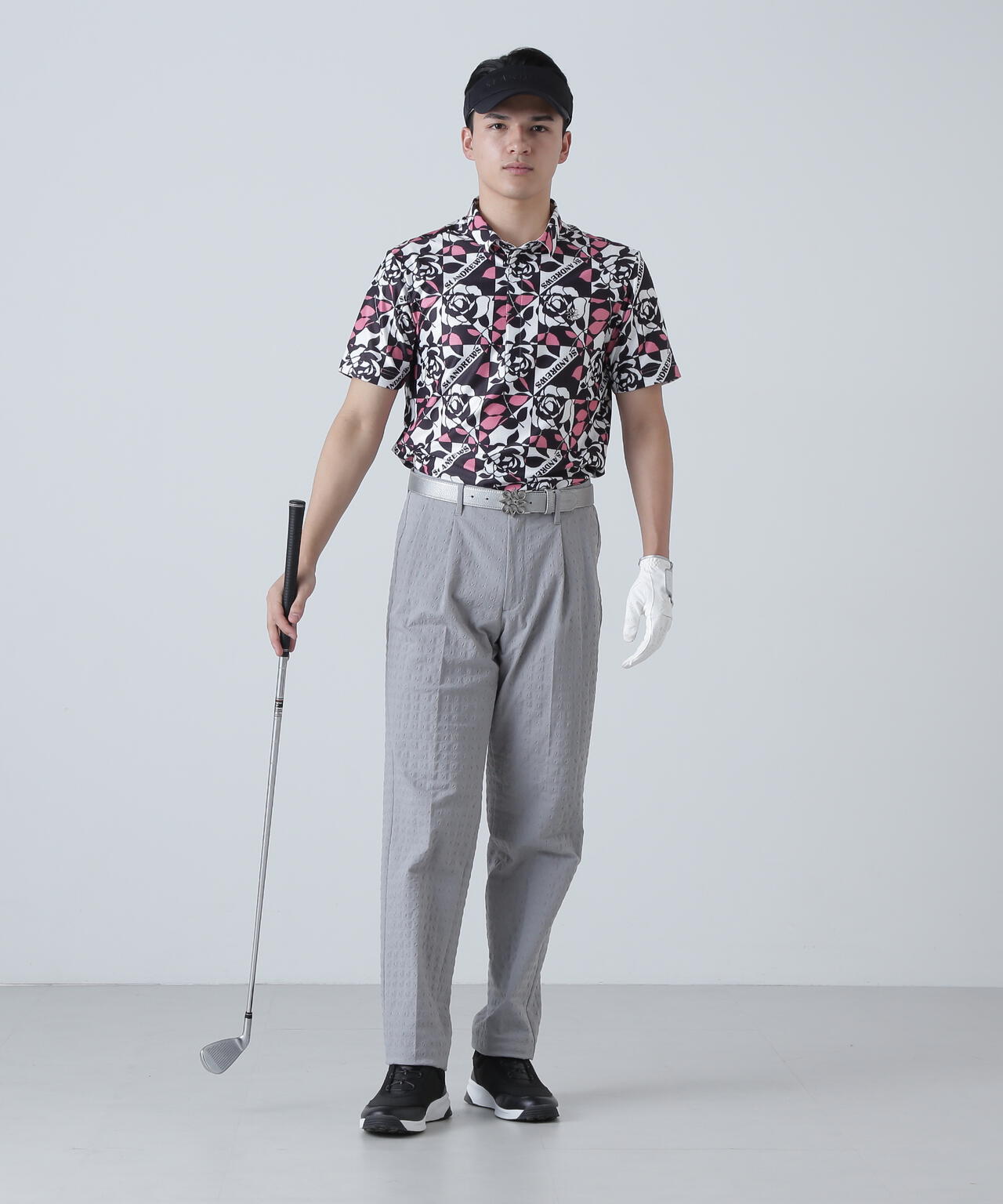 トリコットメッシュボニースコットランドプリント半袖シャツ (MENS)