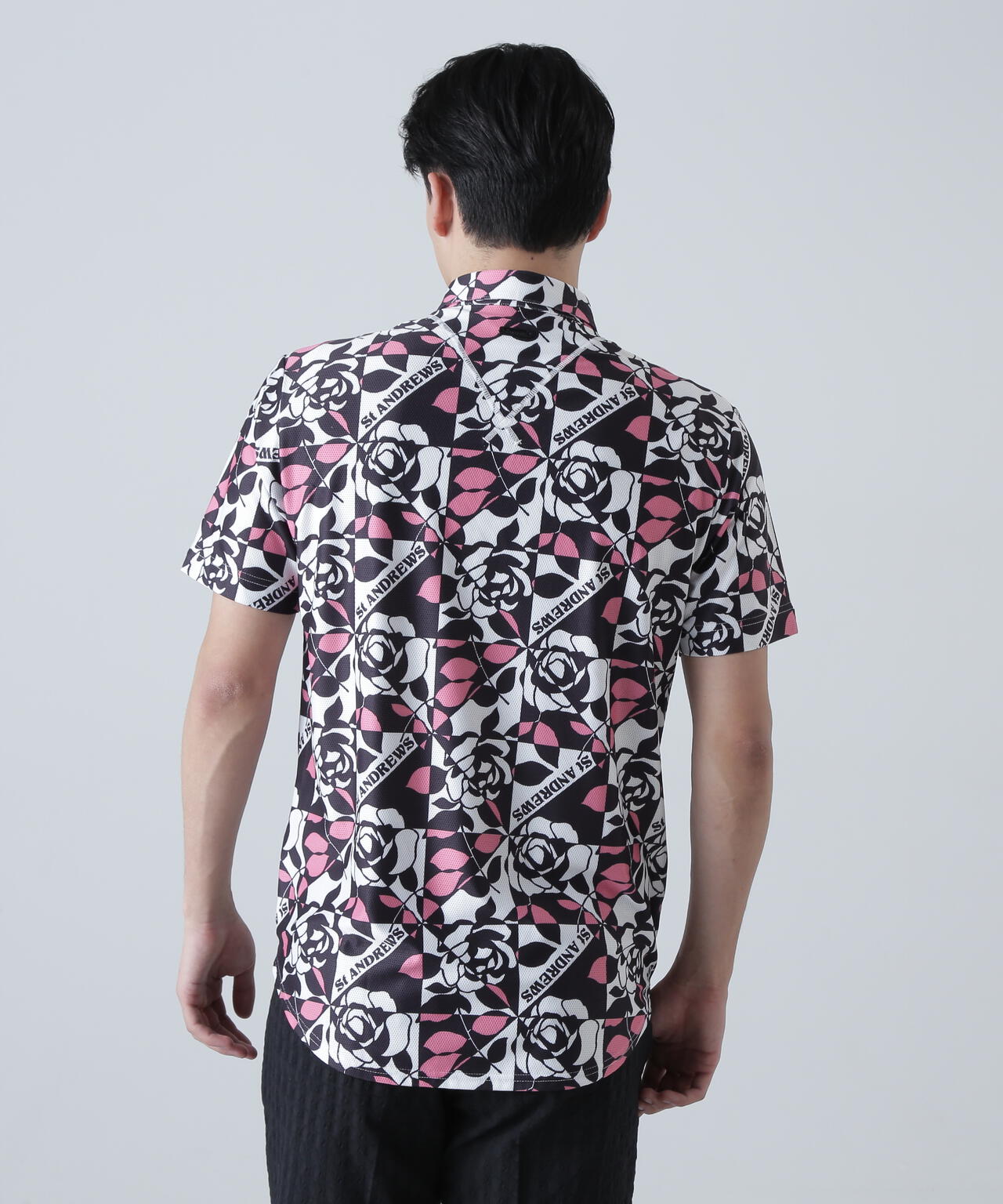 トリコットメッシュボニースコットランドプリント半袖シャツ (MENS)