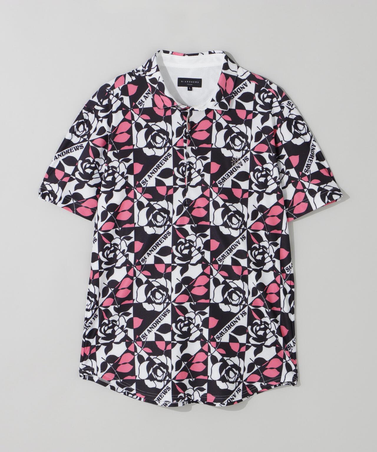 トリコットメッシュボニースコットランドプリント半袖シャツ (MENS)