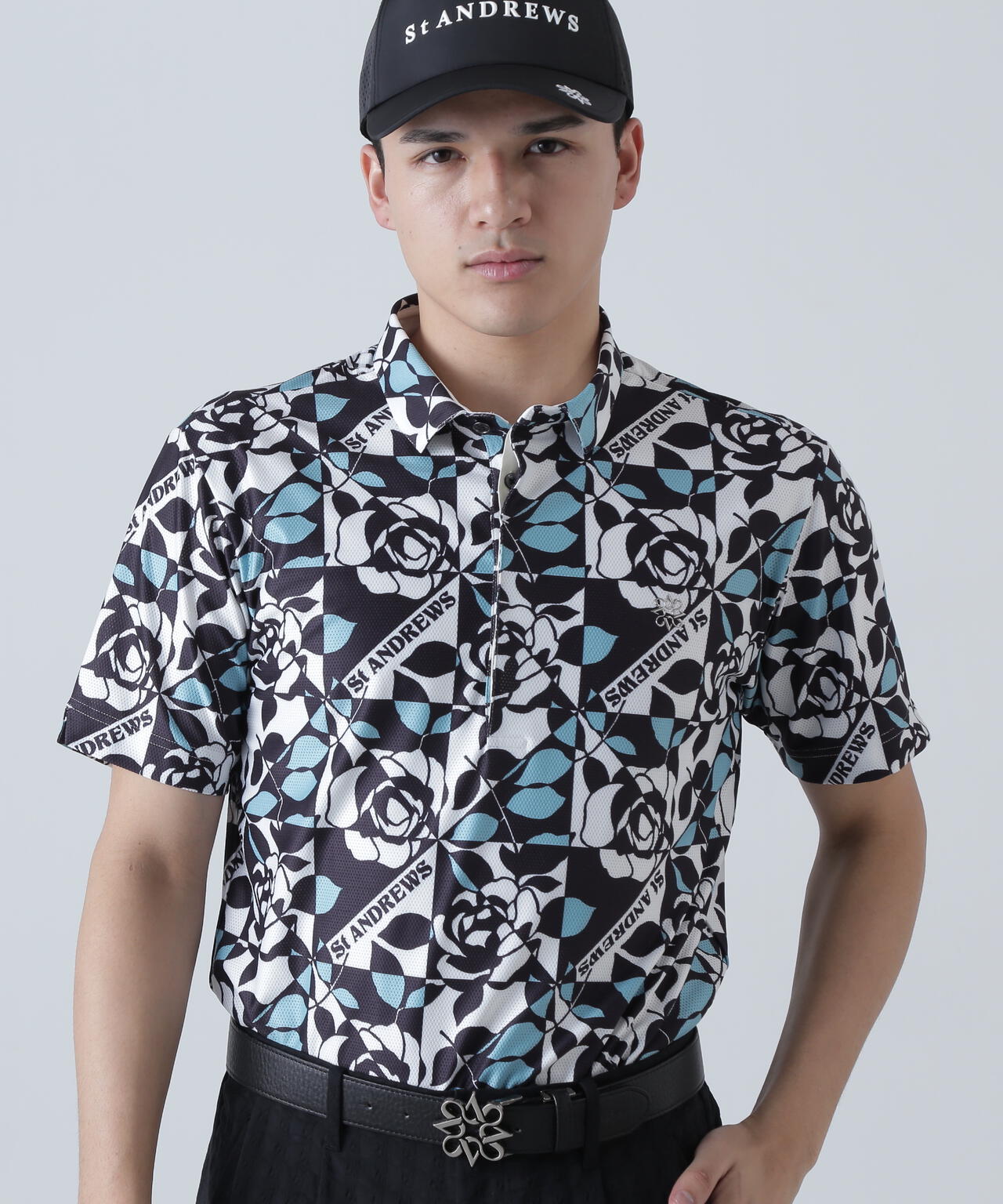 トリコットメッシュボニースコットランドプリント半袖シャツ (MENS)