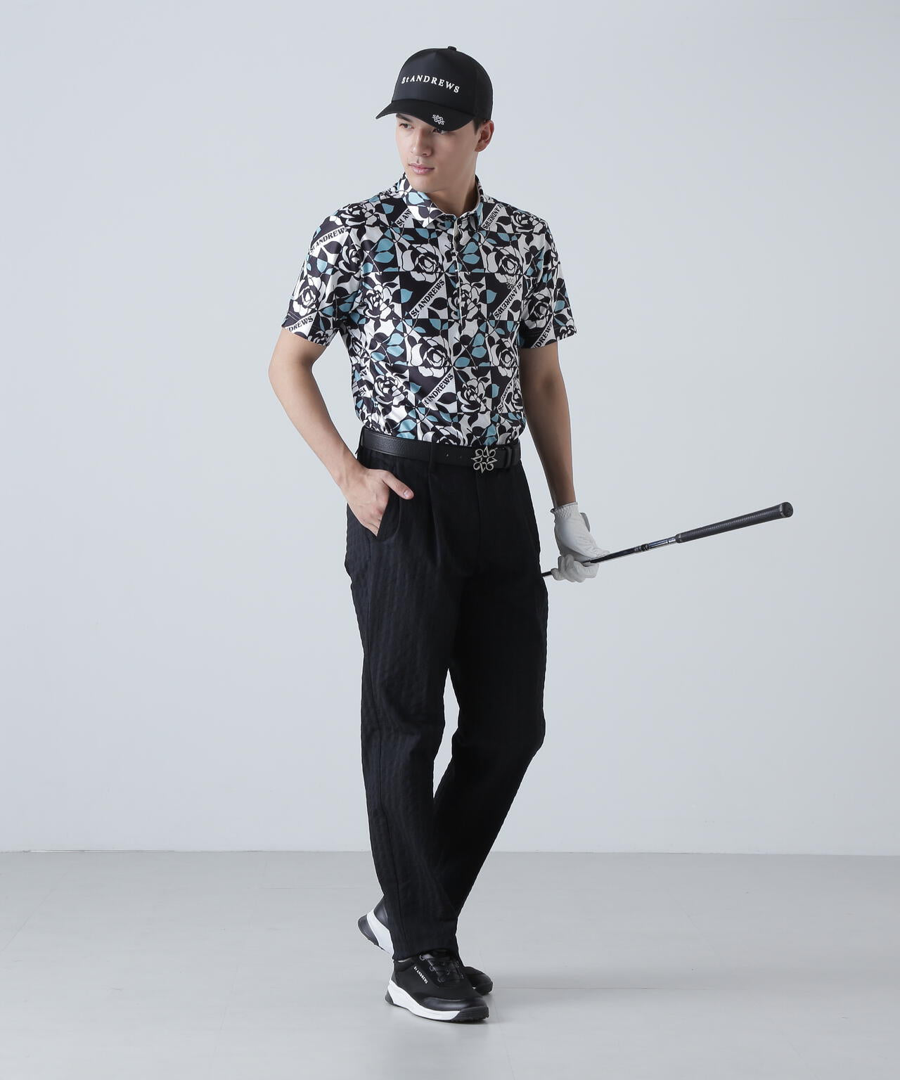 トリコットメッシュボニースコットランドプリント半袖シャツ (MENS)