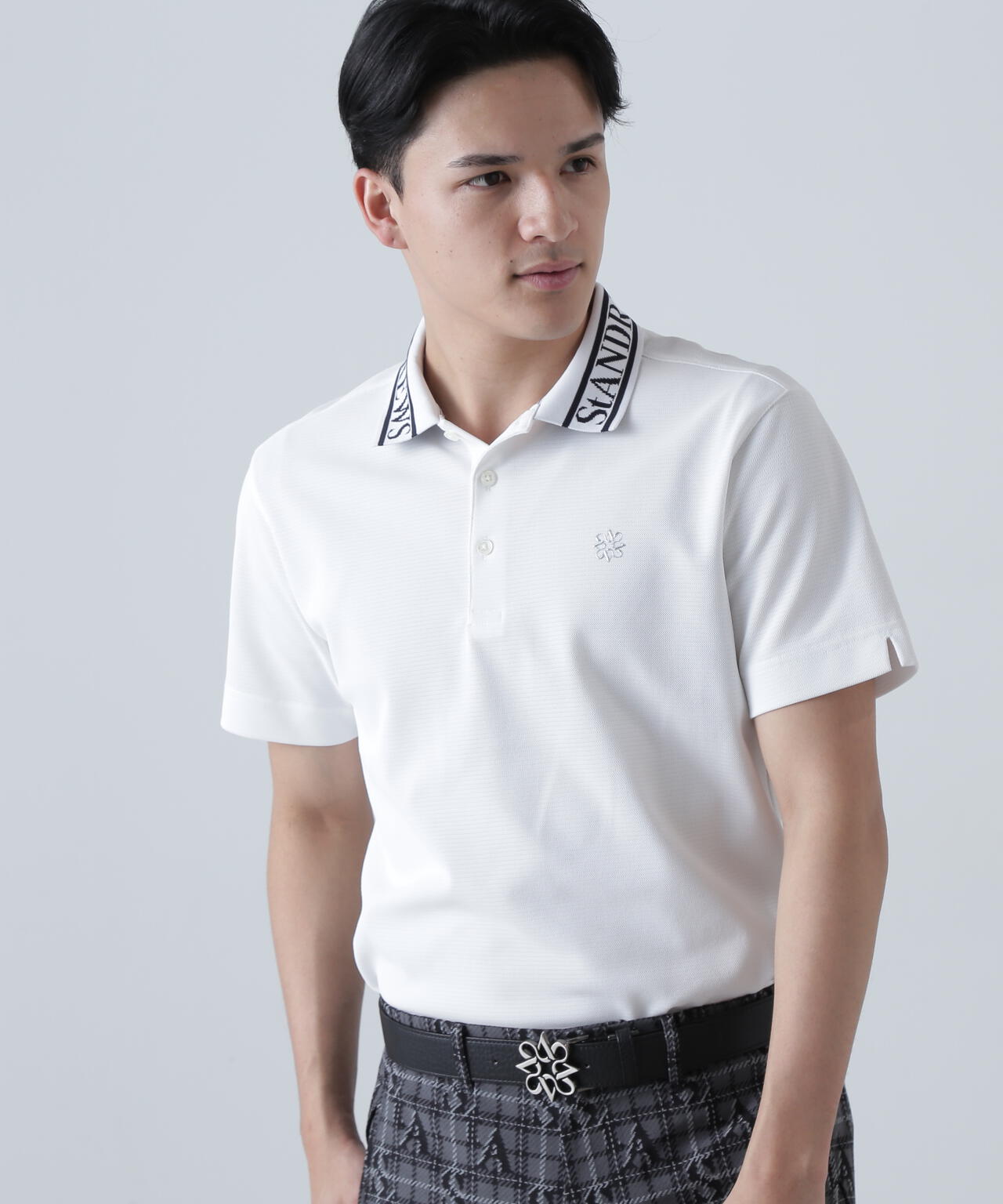 TEXBRIDシャドーボーダーカノコ半袖ポロシャツ (MENS)