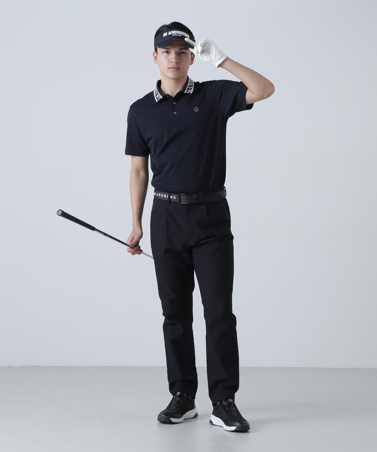 TEXBRIDシャドーボーダーカノコ半袖ポロシャツ (MENS)