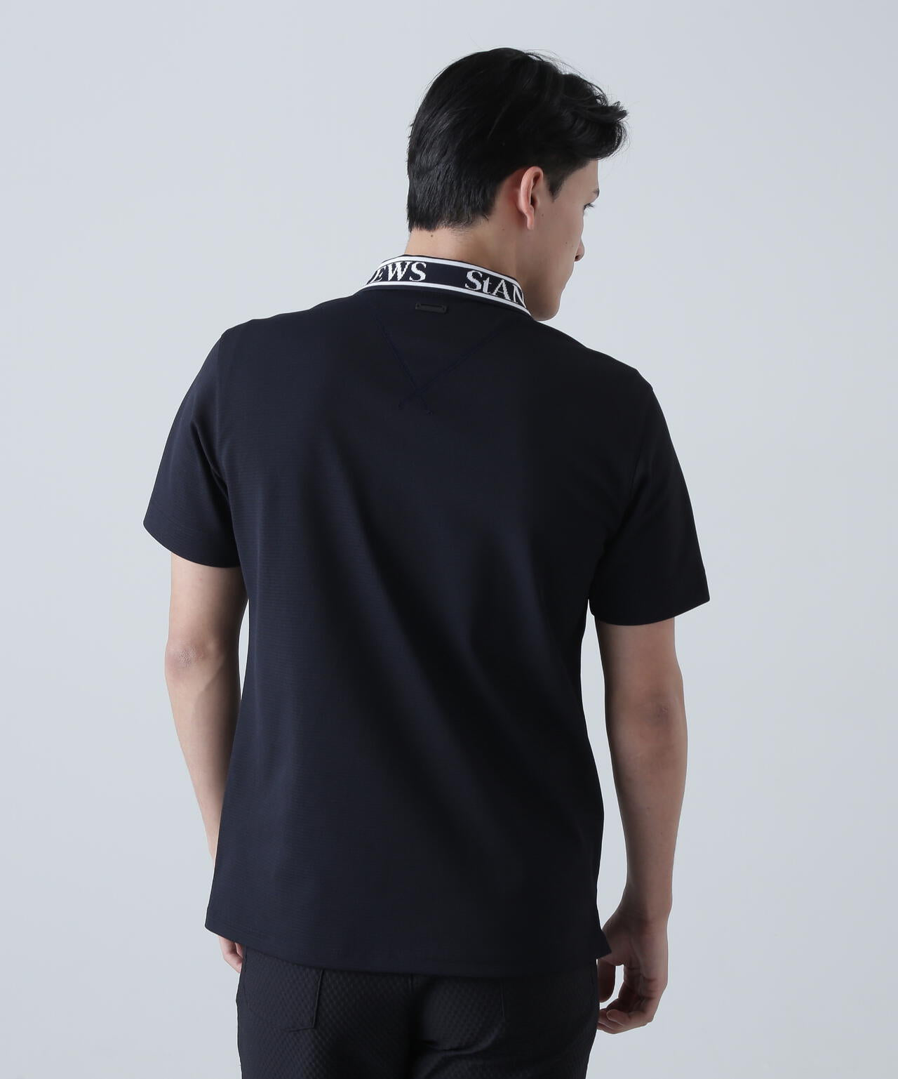 TEXBRIDシャドーボーダーカノコ半袖ポロシャツ (MENS)