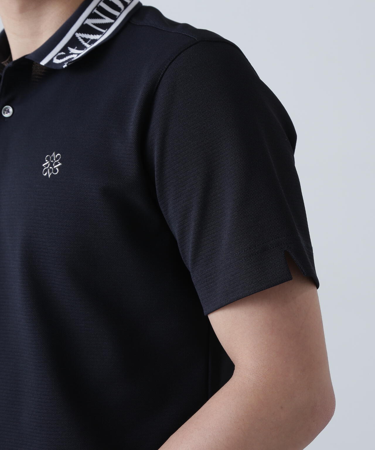 TEXBRIDシャドーボーダーカノコ半袖ポロシャツ (MENS)