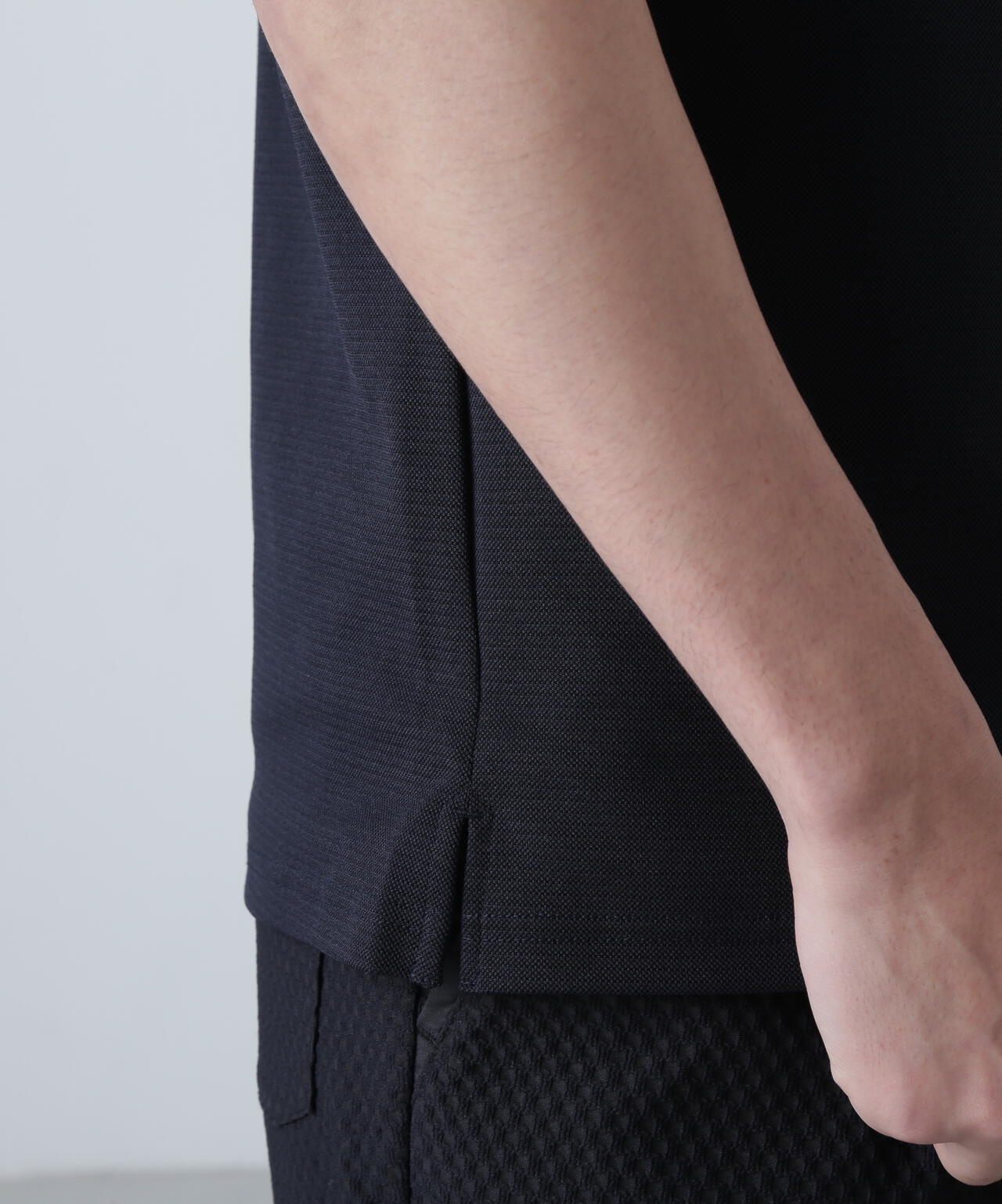 TEXBRIDシャドーボーダーカノコ半袖ポロシャツ (MENS)