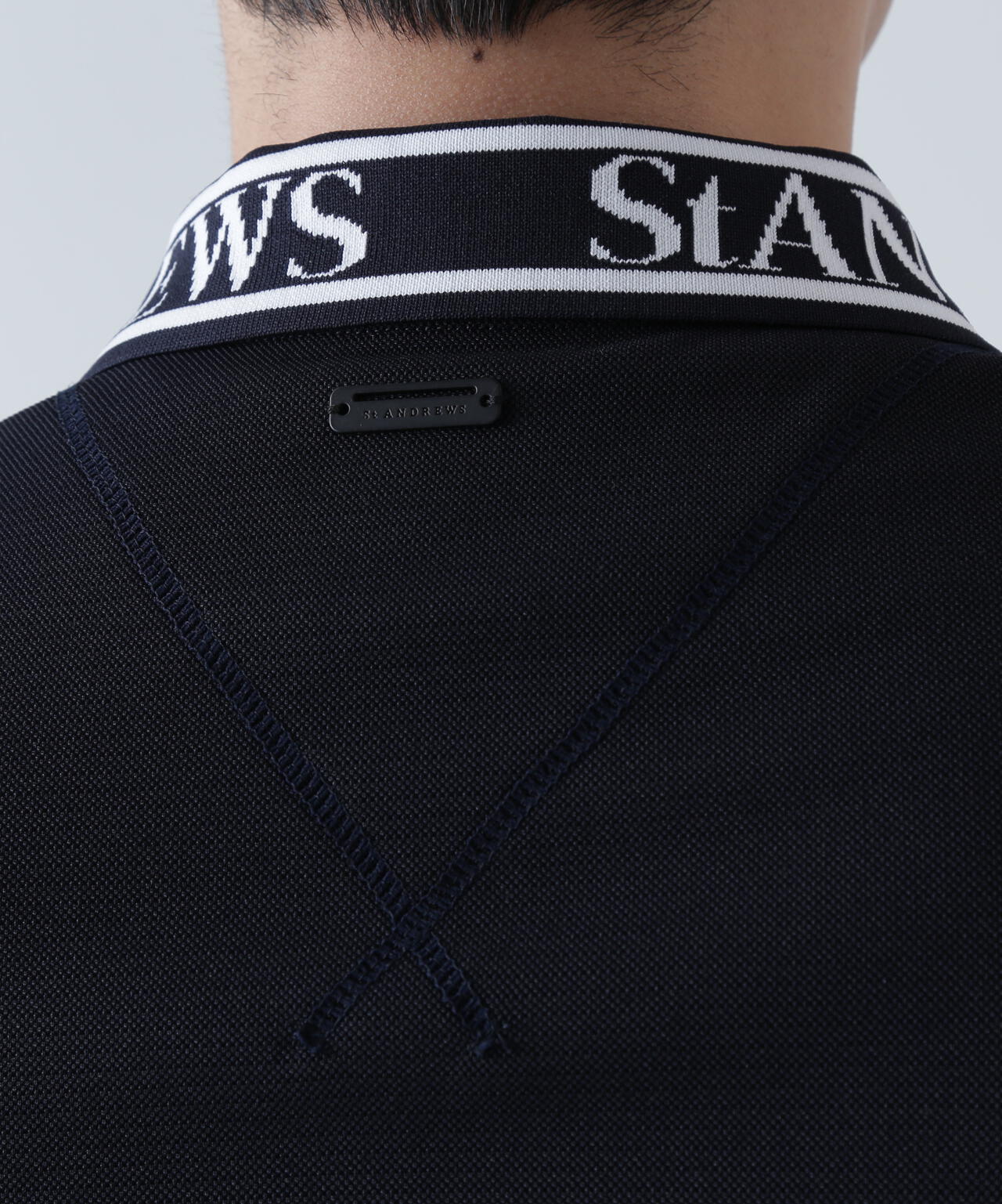 TEXBRIDシャドーボーダーカノコ半袖ポロシャツ (MENS)